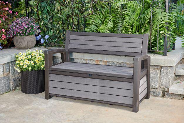 Baule panchina KETER STORAGE BENCH in polipropilene antracite L 139 x H 89 x P 63.8 cm - 2