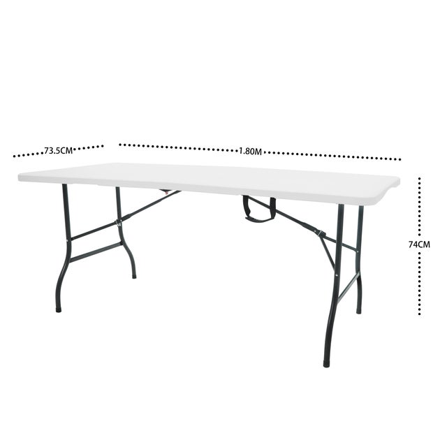 Mesa de jardín de acero NATERIAL Folo de 73.5x74x180 cm blanco/gris