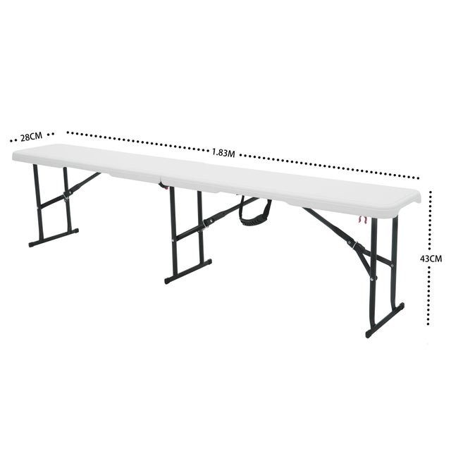 Banco de jardín Folo de plástico blanco/gris 183 x 28 cm