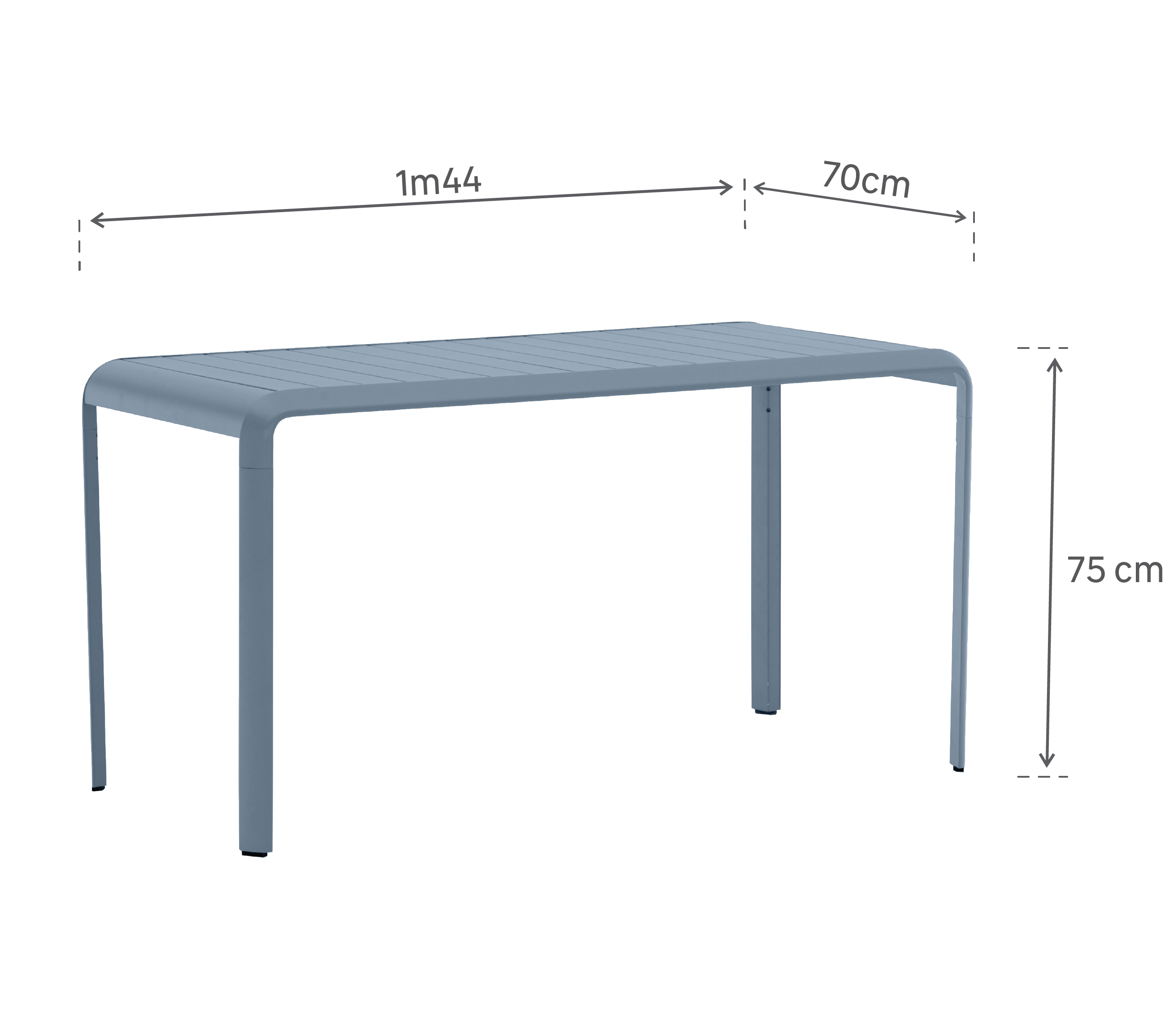 Mesa de alumínio NATERIAL IDAHO 144X70X75CM AGATA - 7