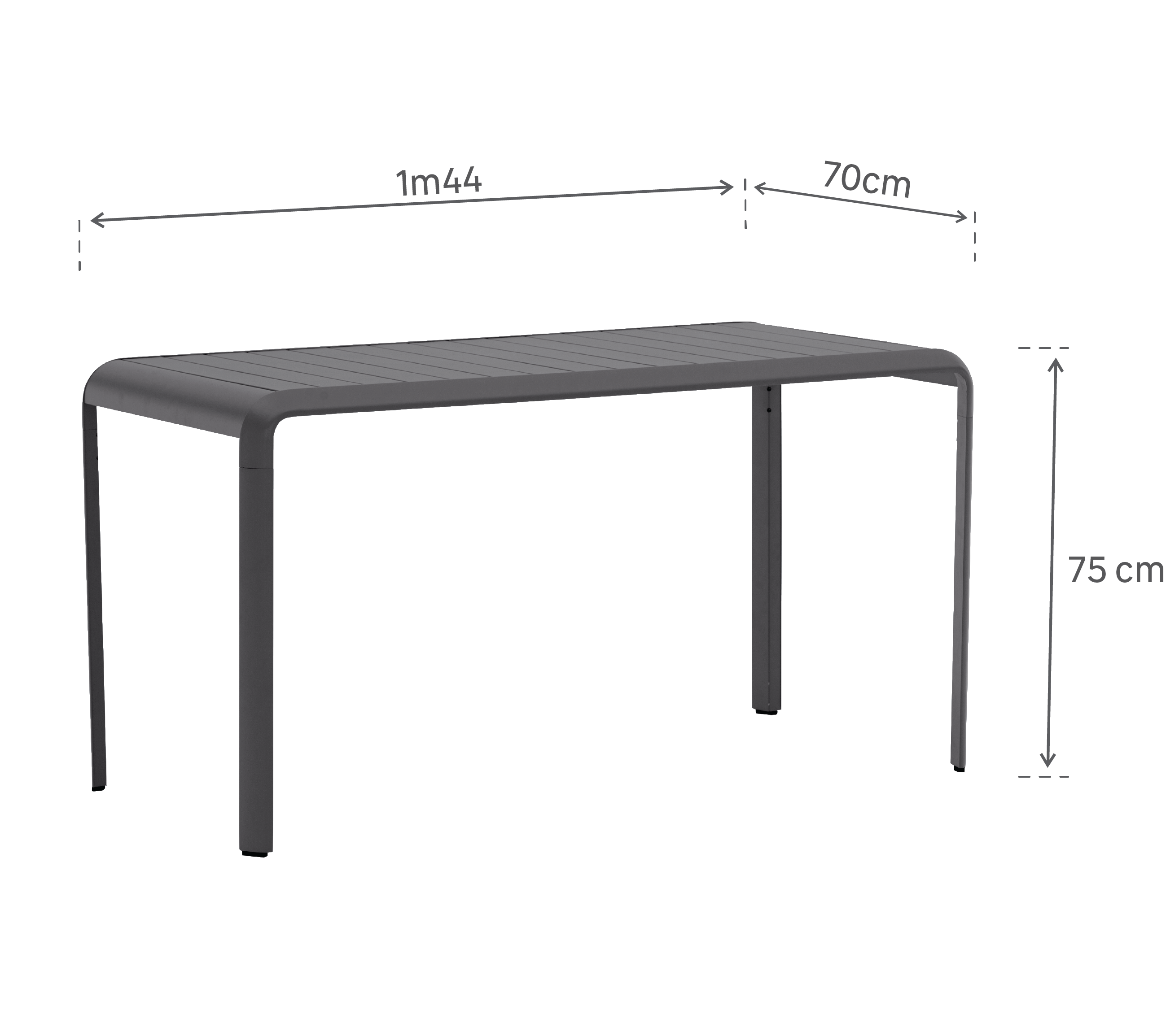 Table de jardin NATERIAL Idaho rectangulaire gris 4 personnes - 11