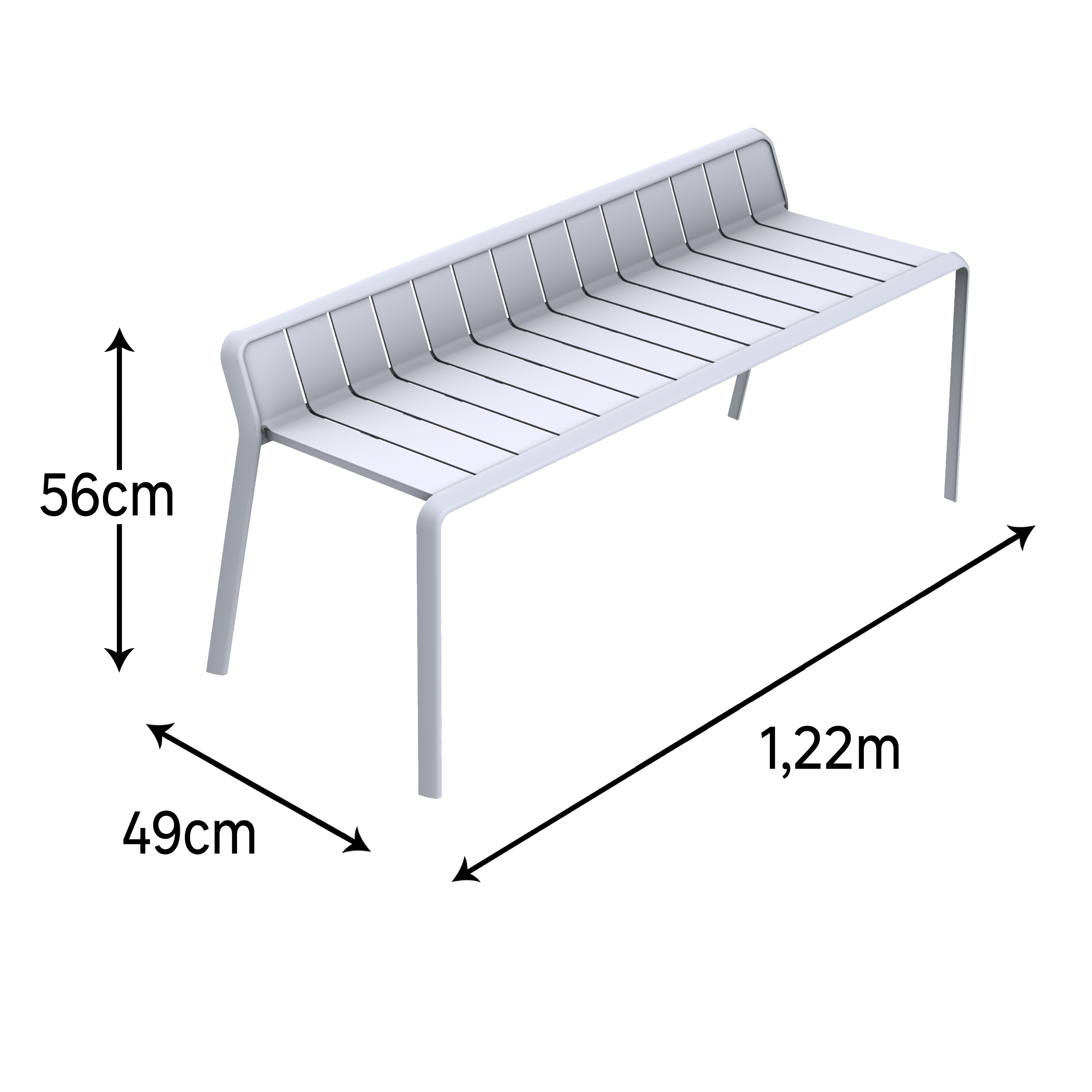 Panca da giardino in alluminio grigio Idaho NATERIAL, 2 posti - 13