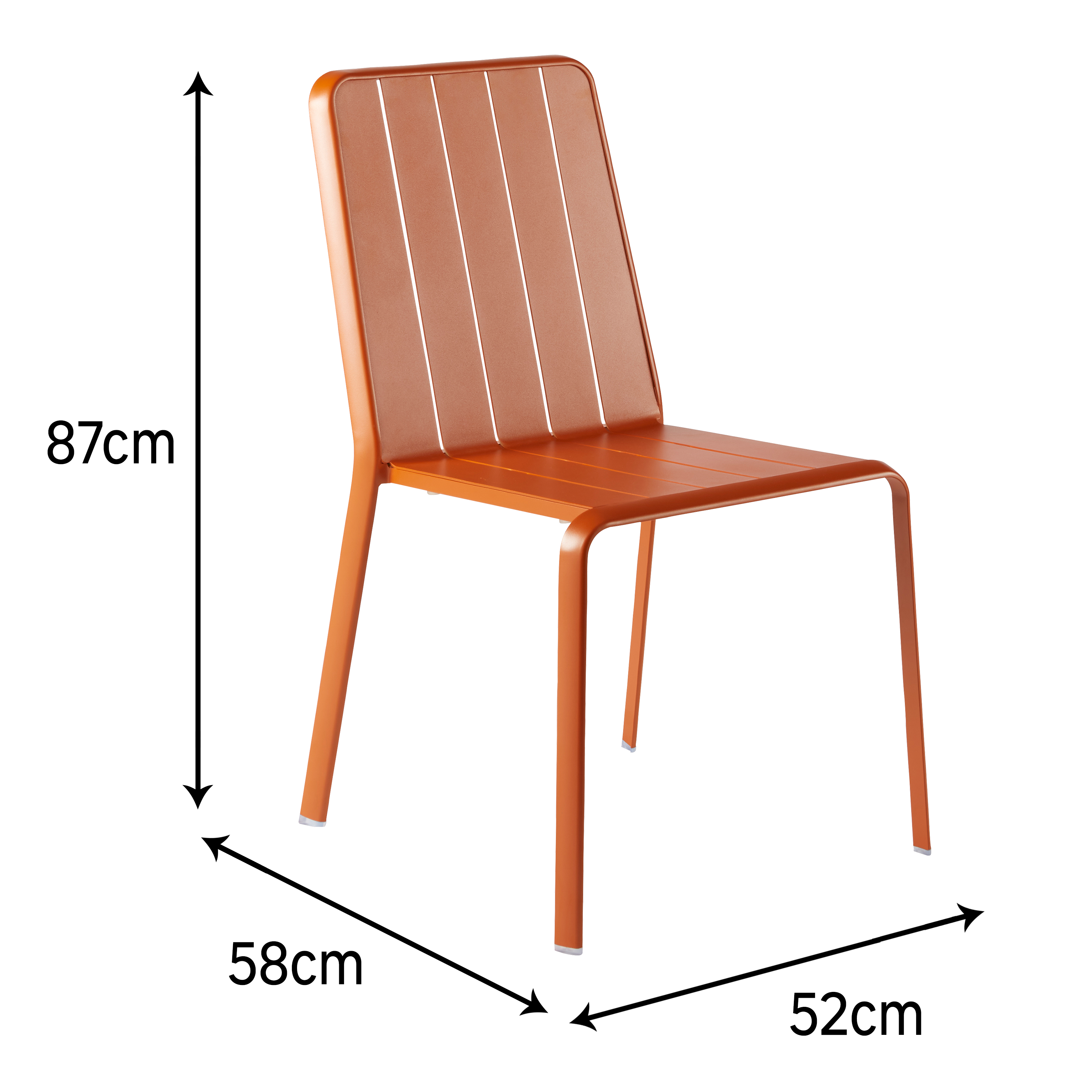 Chaise de jardin NATERIAL Idaho en aluminium orange / cuivré - 10