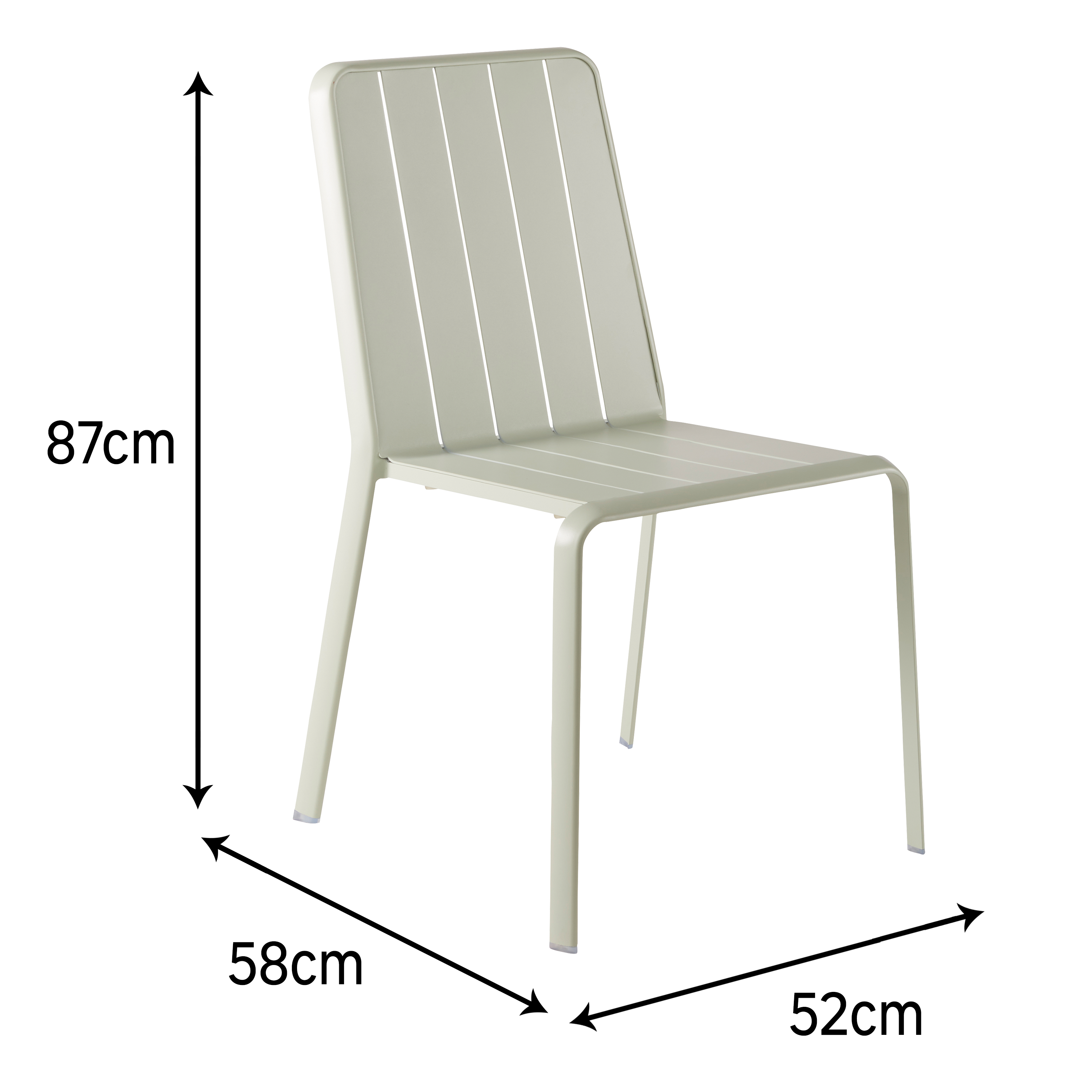 Sedia da giardino Idaho NATERIAL, struttura e seduta in alluminio verde - 12