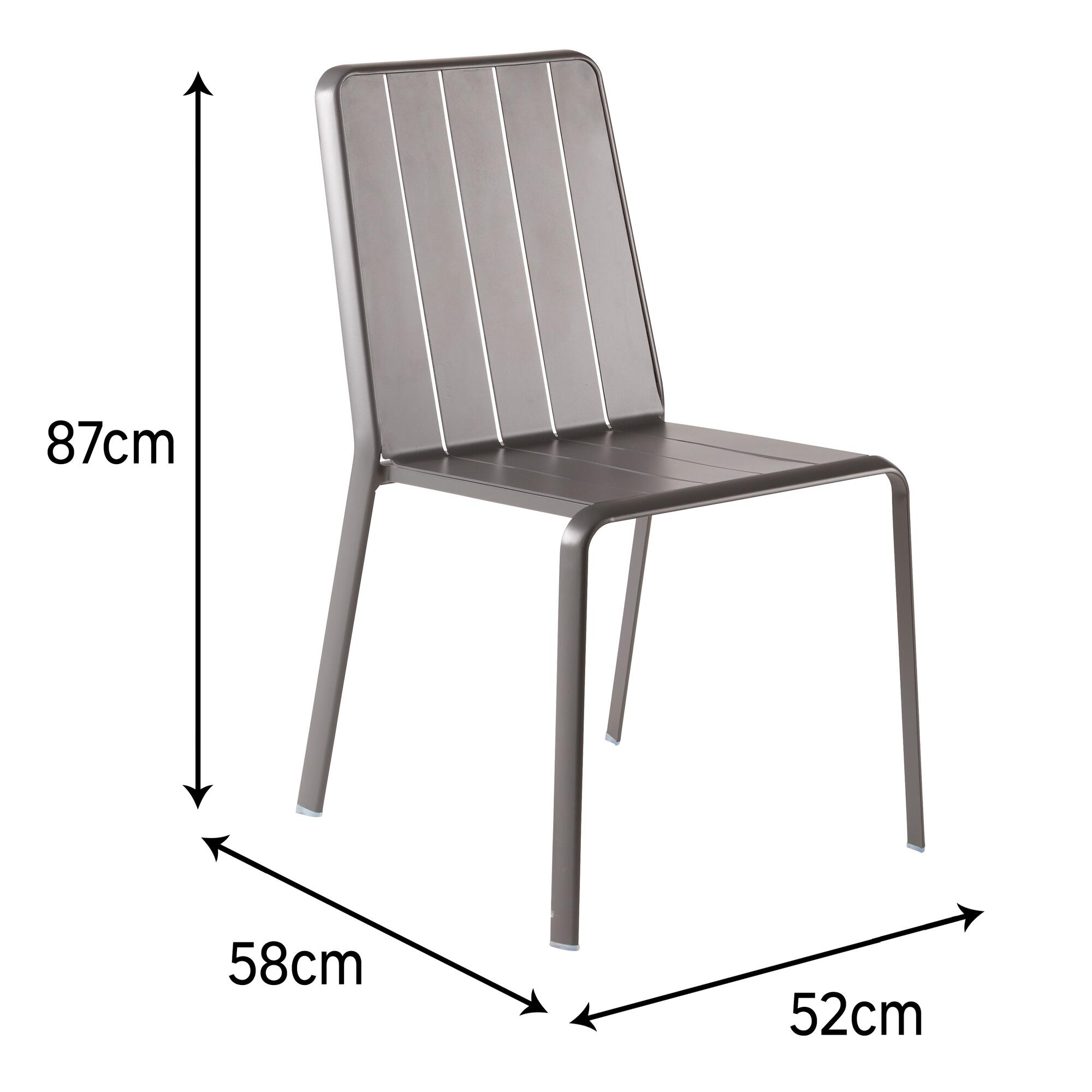 Sedia da giardino Idaho NATERIAL, struttura in alluminio grigio, seduta in alluminio antracite - 12