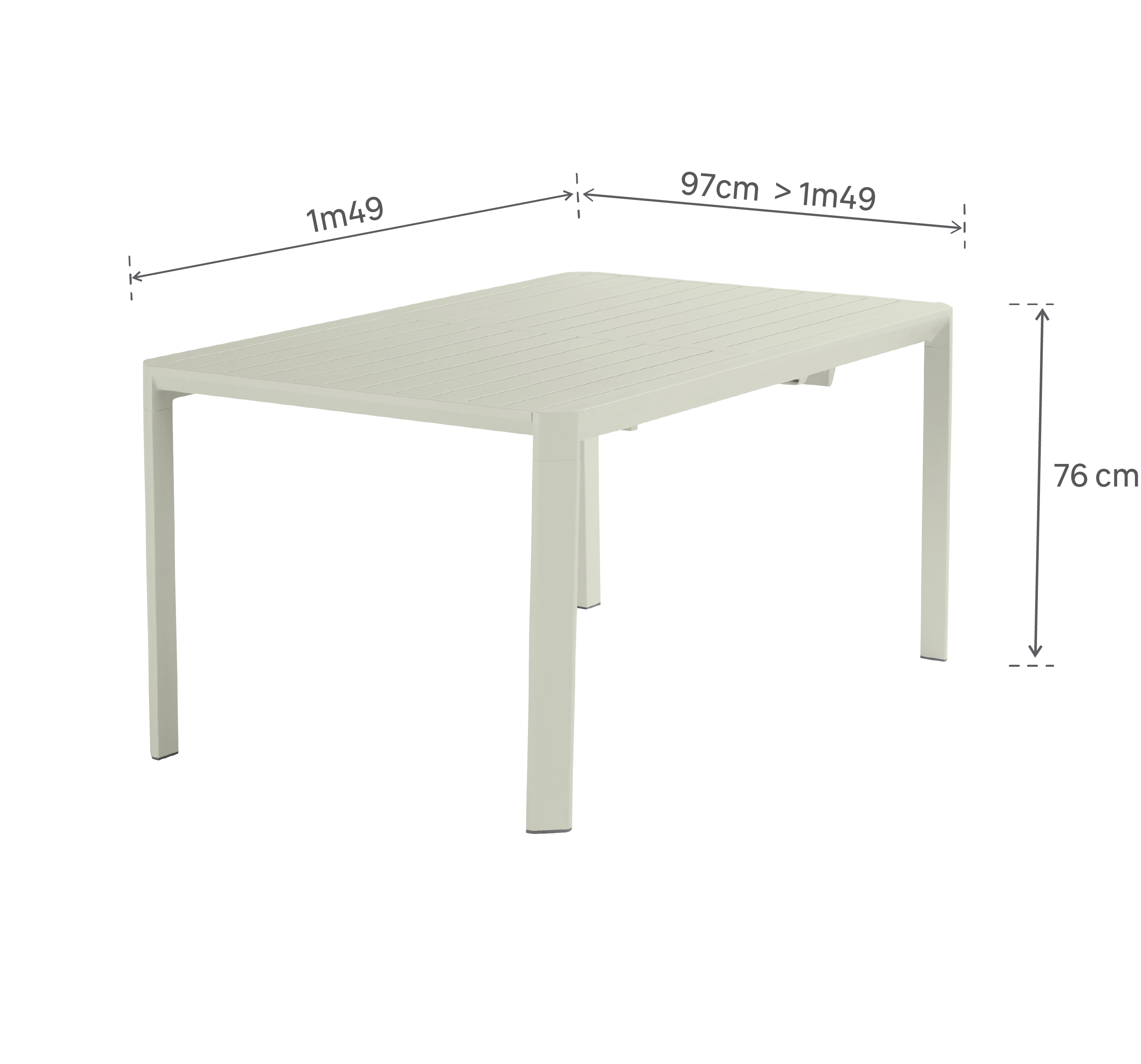 Table de jardin extensible en aluminium beige Idaho NATERIAL 8 personnes - 7