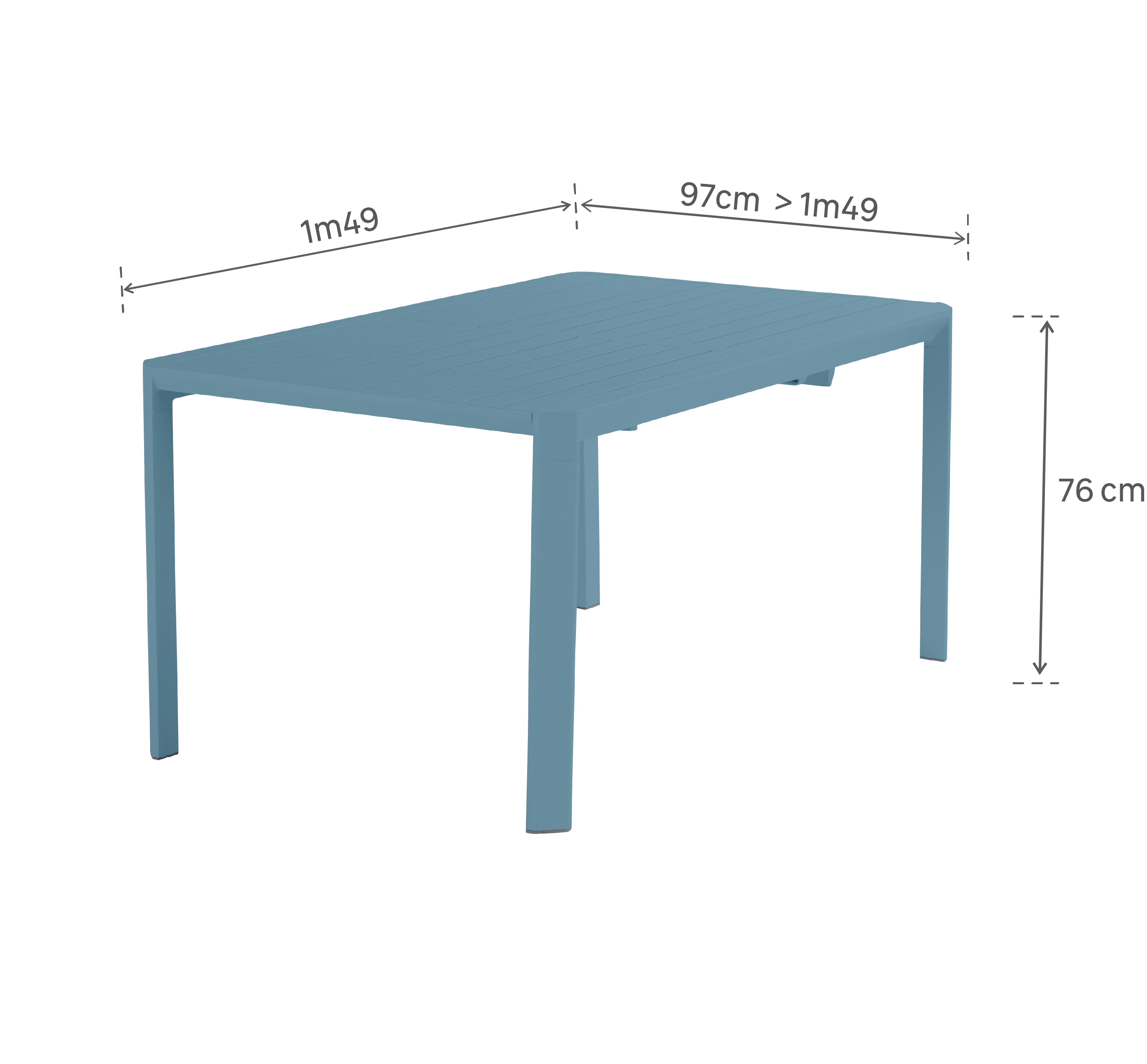 Table de jardin extensible en aluminium bleu Idaho NATERIAL 8 personnes - 8