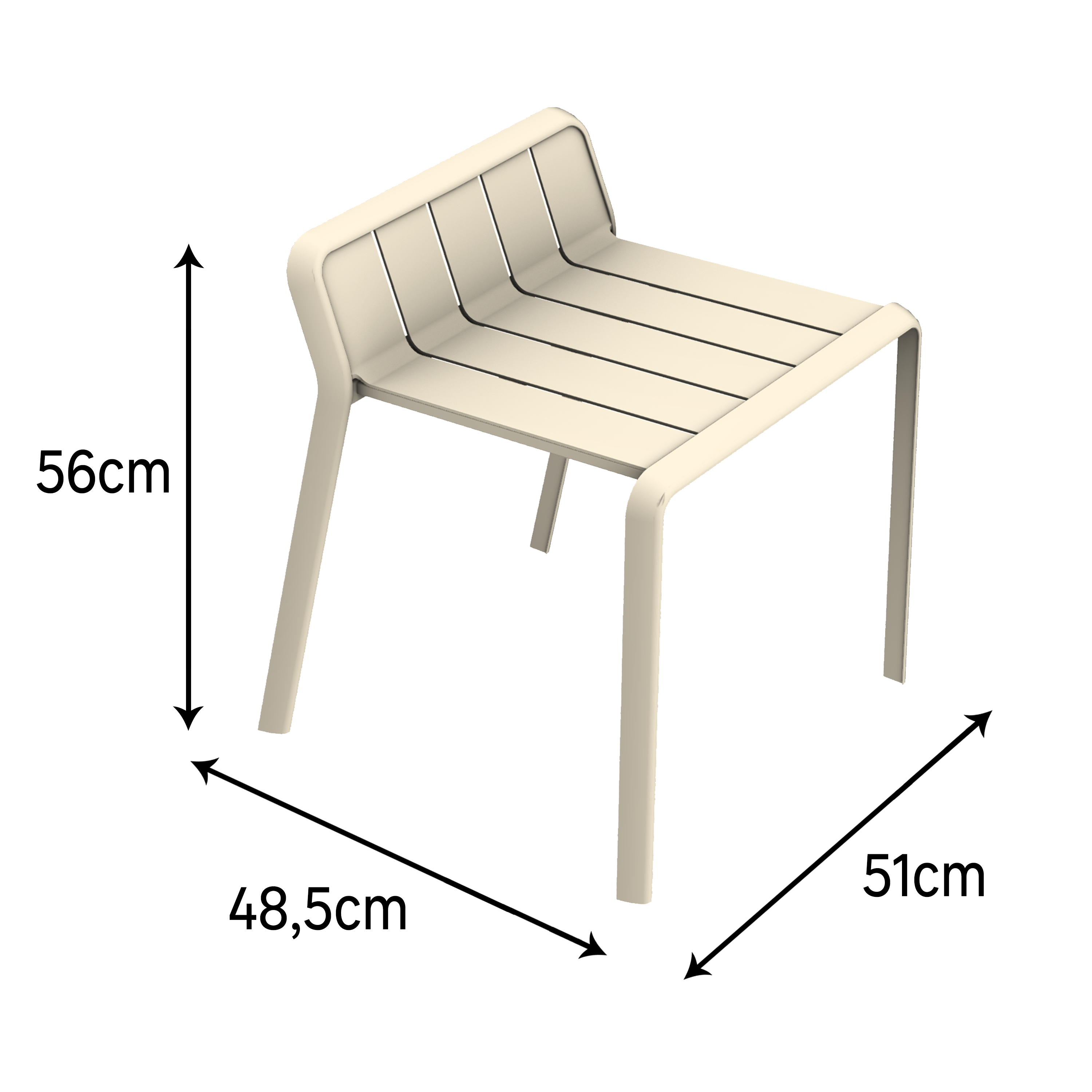 Sgabello da giardino in alluminio beige Idaho NATERIAL, 1 posto - 10