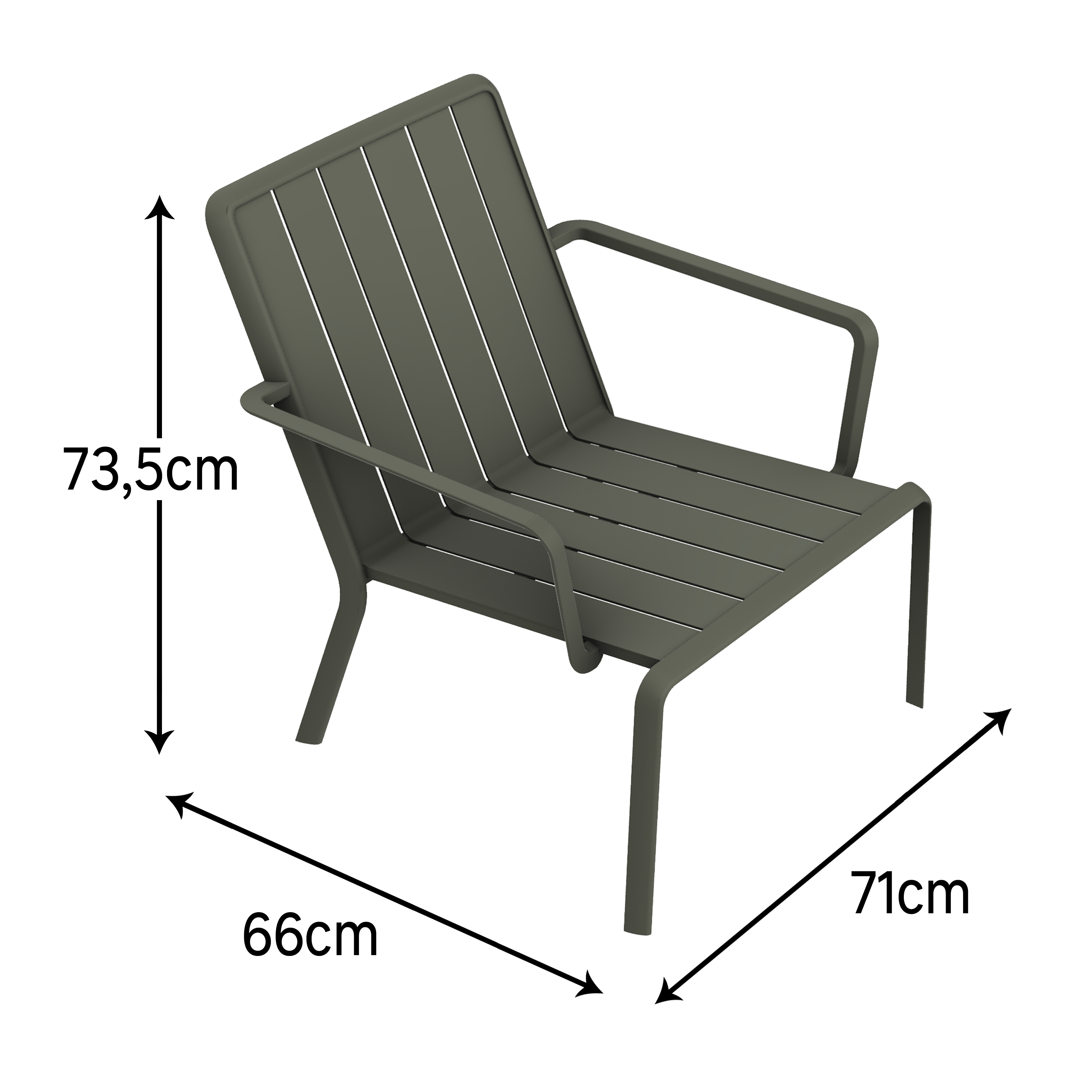 Sedia da giardino in alluminio con braccioli Idaho NATERIAL, verde, seduta in alluminio verde - 11