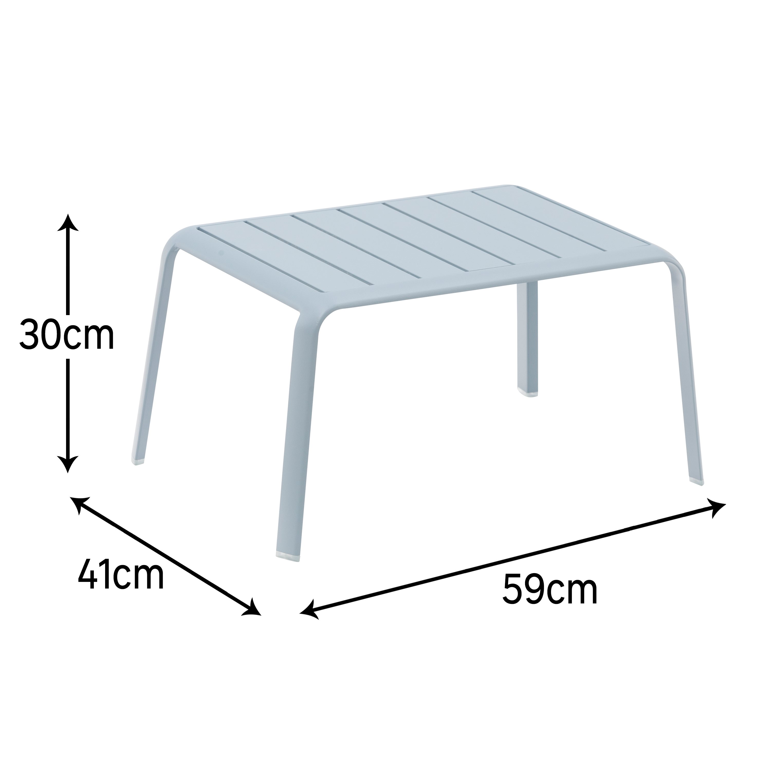 Table d'appoint d'extérieur NATERIAL Idaho rectangulaire bleu personnes - 8