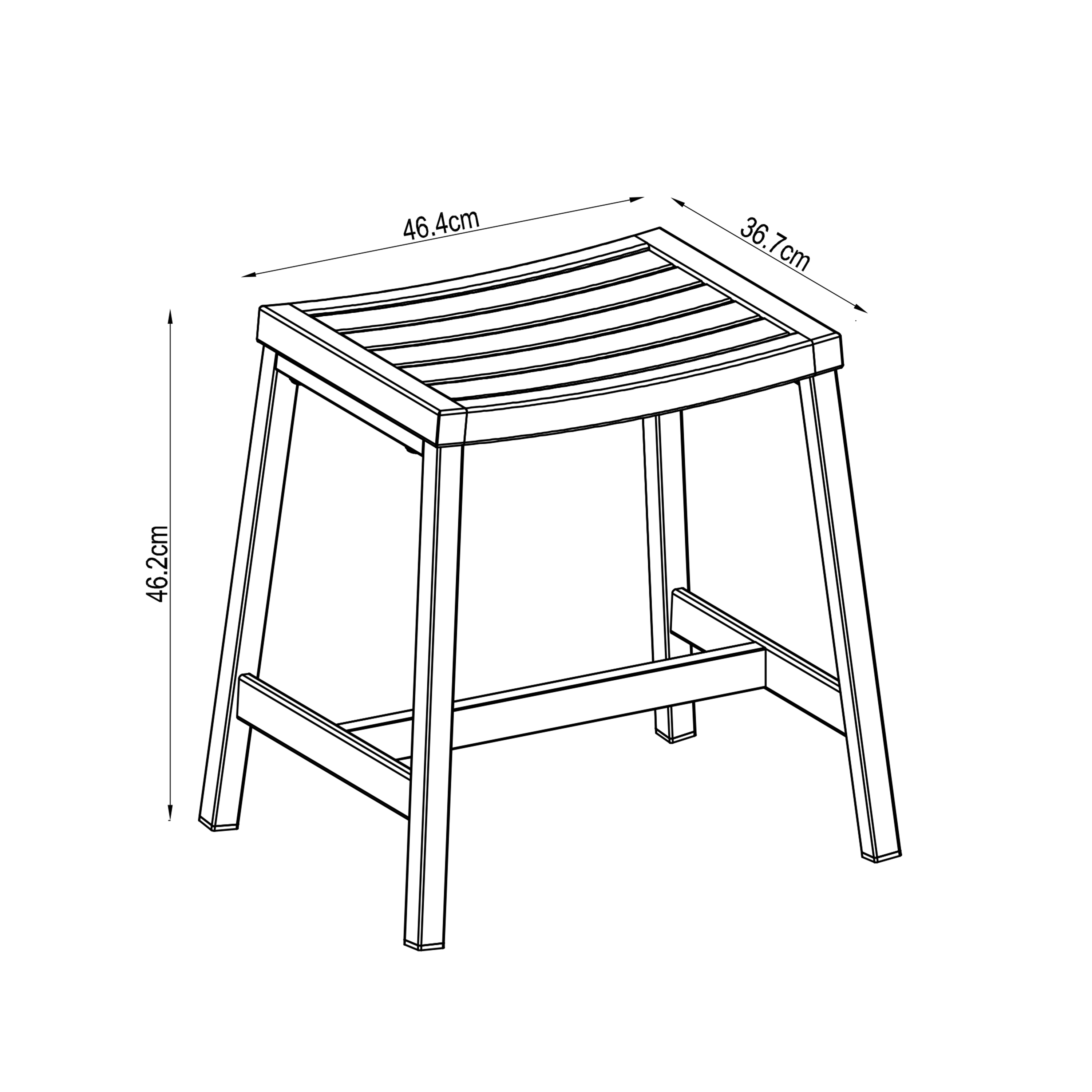 Lot de 2 tabourets de jardin NATERIAL Oris alu gris anthracite/bois eucalyptus - 12