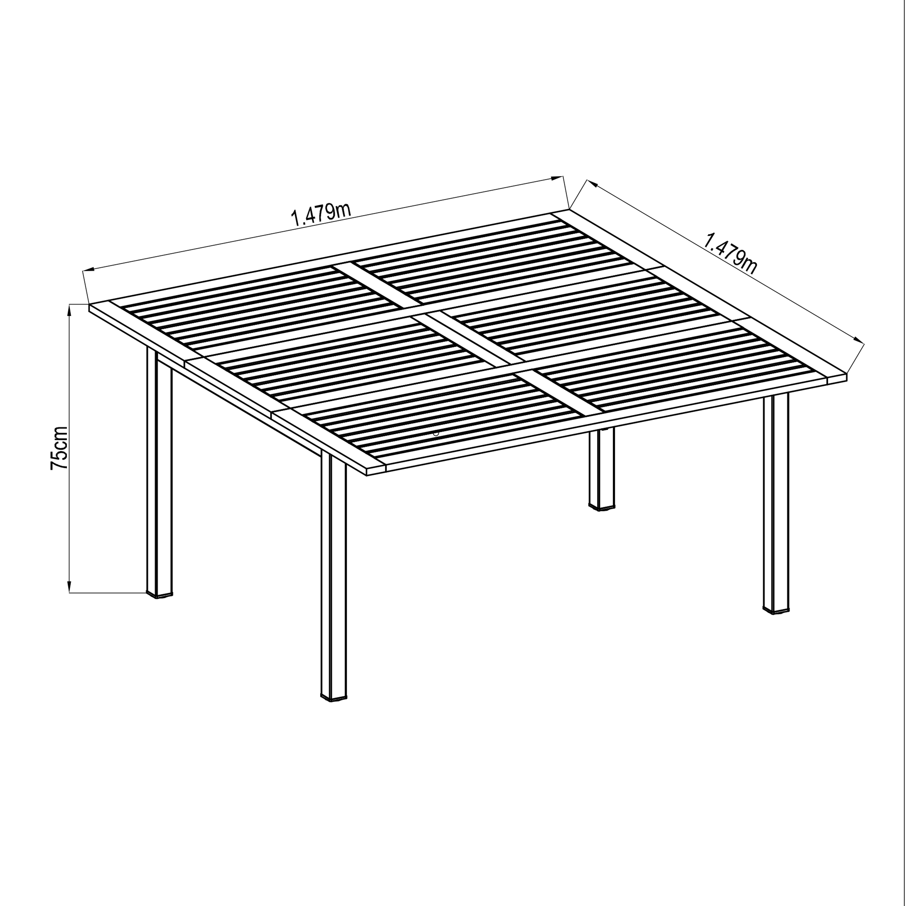 Mesa de jardín extensible de aluminio/mad NATERIAL Oris marrón de 102/147x147 cm - 2