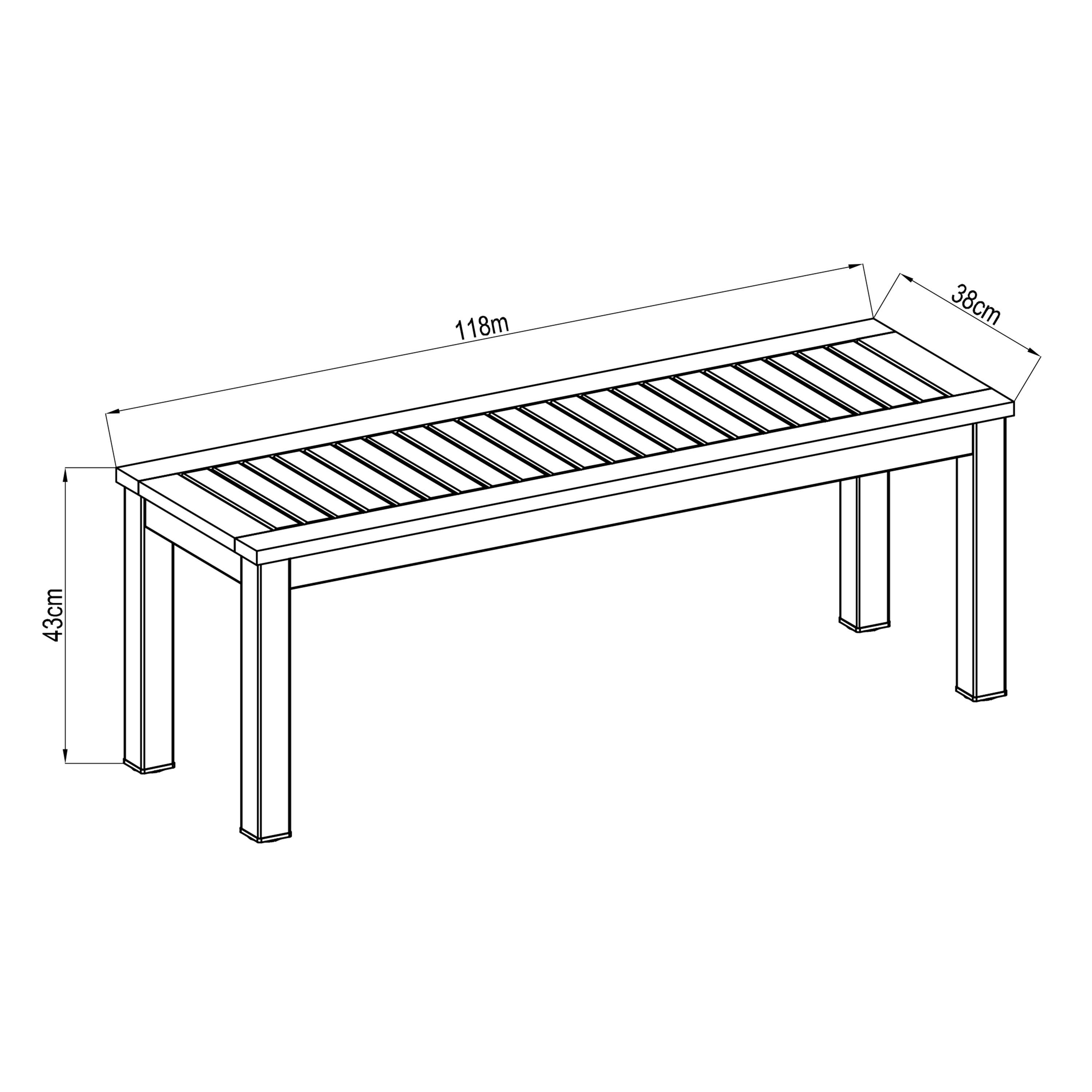 Banc de jardin NATERIAL Oris en aluminium gris anthracite/bois d'eucalyptus - 8