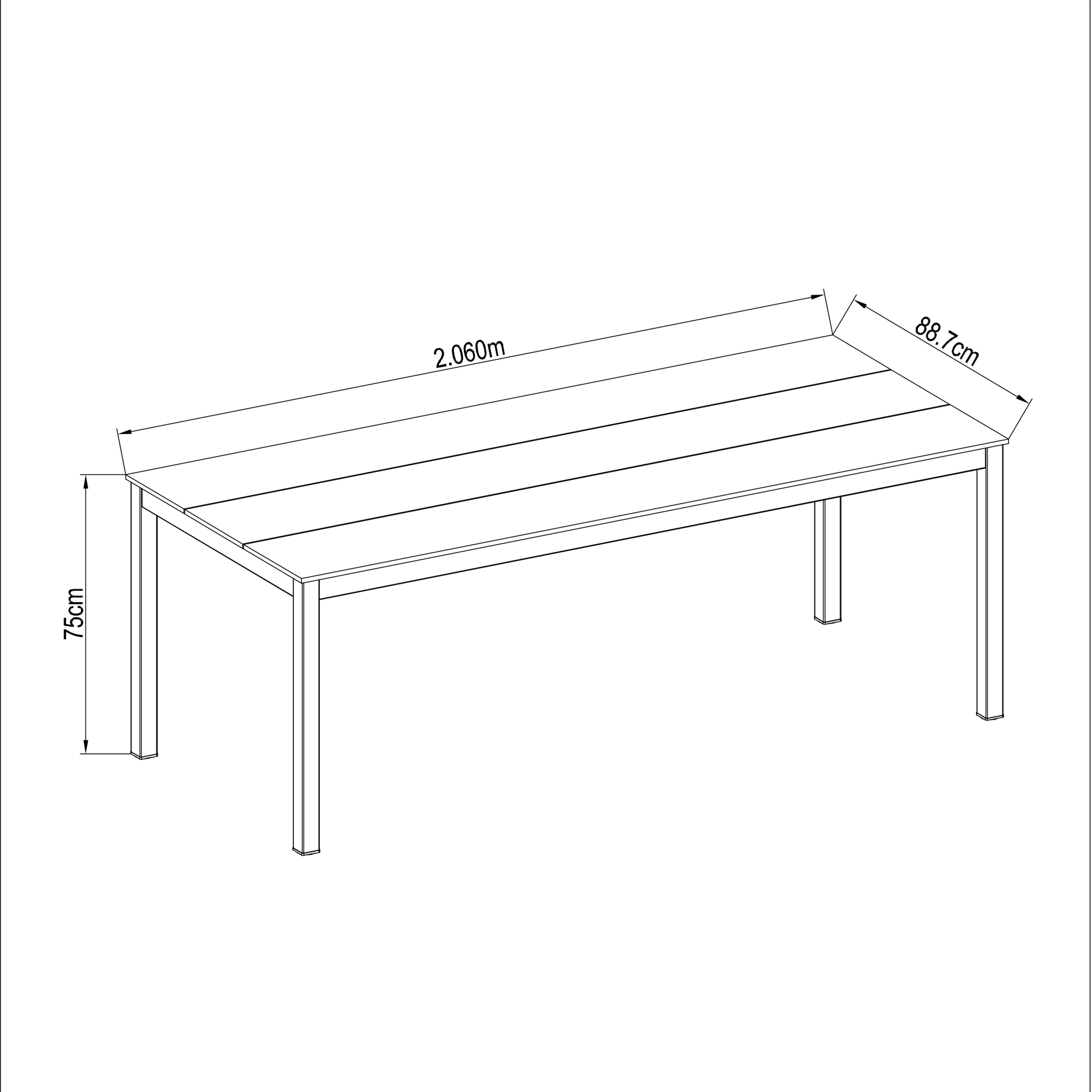 Mesa de jardín NATERIAL Dora II Fix de aluminio de 89x75x206 cm - 2