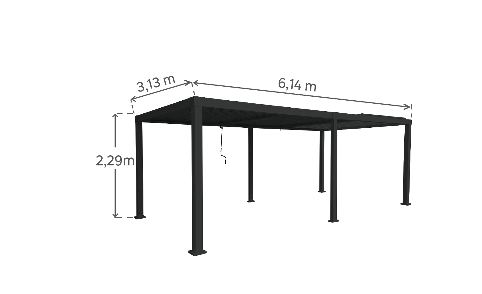 Pergola bioclimatica 3x6m in alluminio, antracite - Clima Origin NATERIAL - 10
