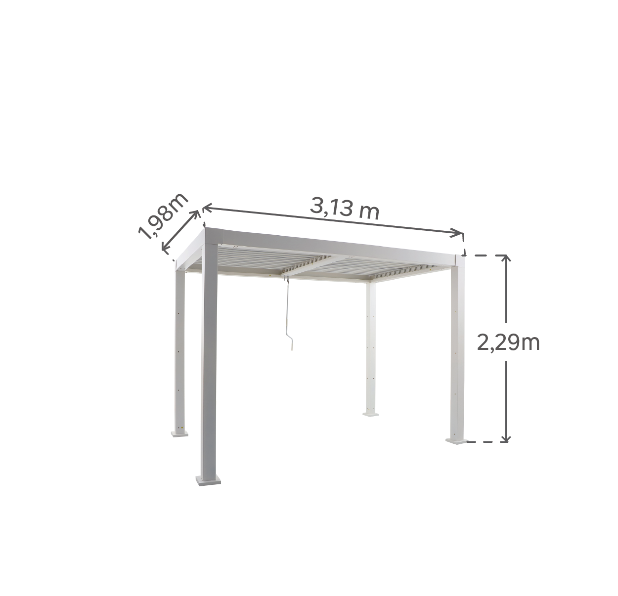Pergola bioclimatica 3x2 m in alluminio, bianco - Clima Origin NATERIAL - 5