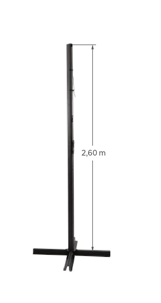 Poteau pour voile d'ombrage aluminium Sismo gris, NATERIAL - 6