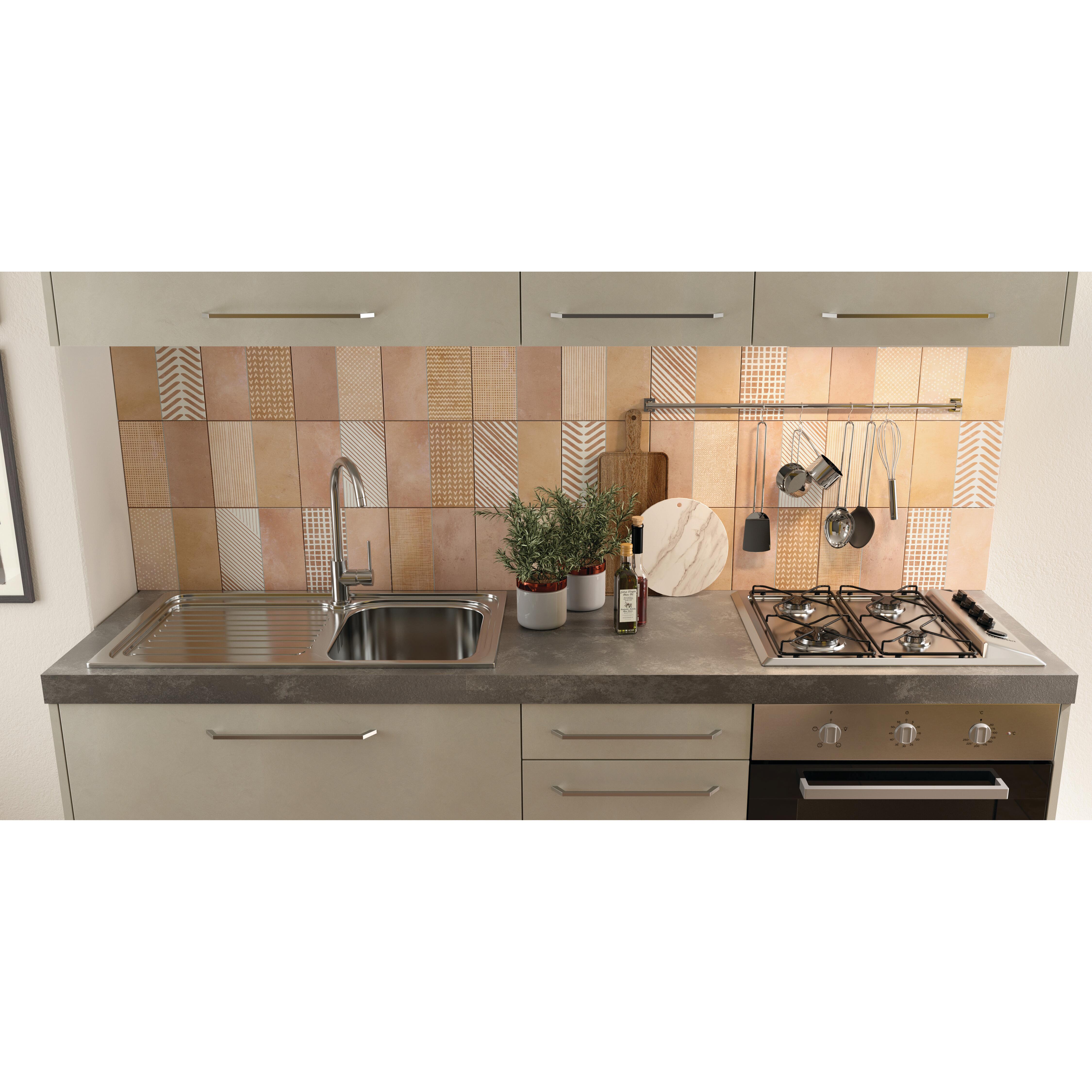 Lavello integrato 1 vasca in inox argento DELINIA Aurora L 50 x L 86 cm, sgocciolatoio a sinistra - 2