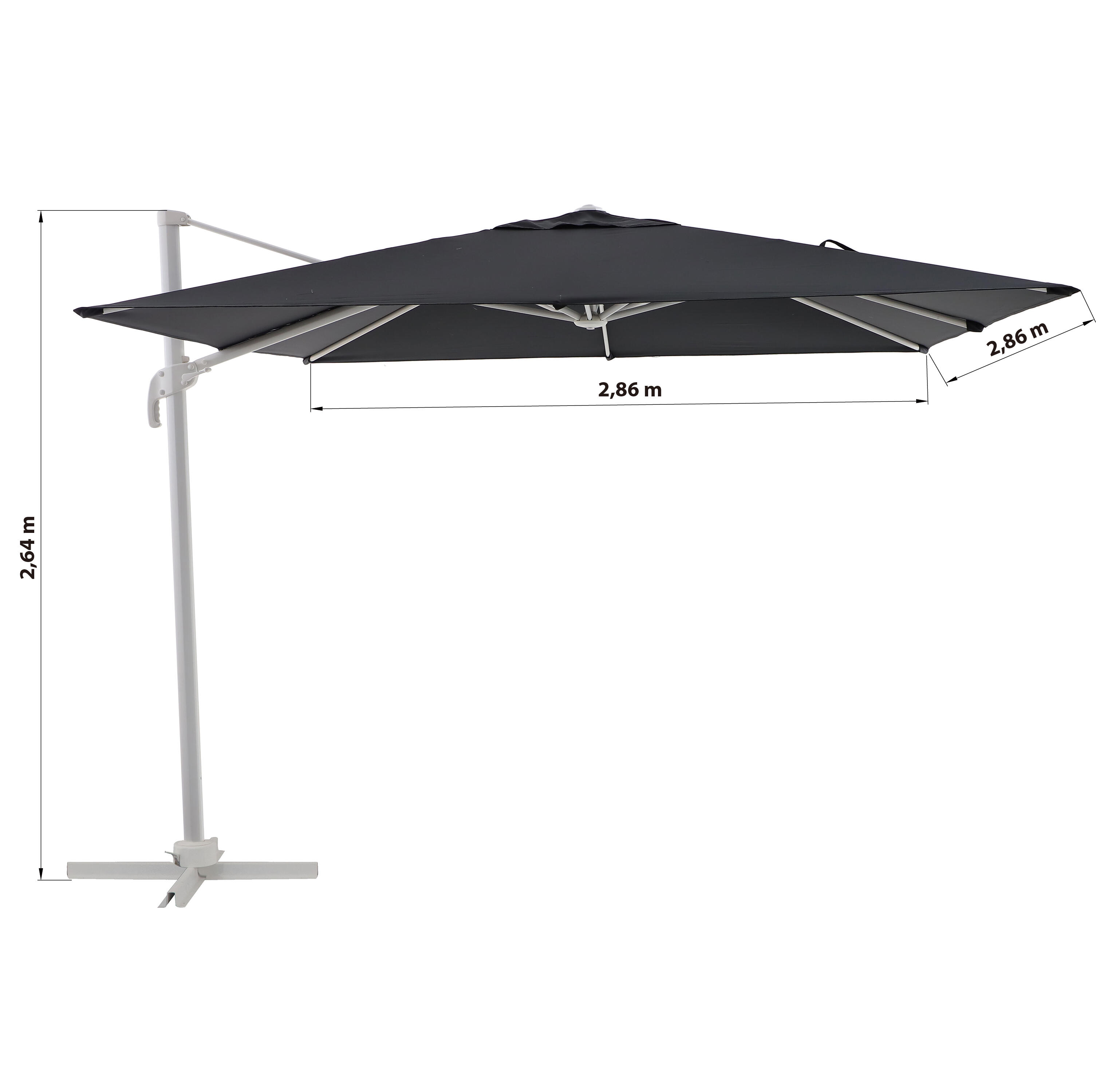 Parasol NATERIAL Aura gris carré - 4