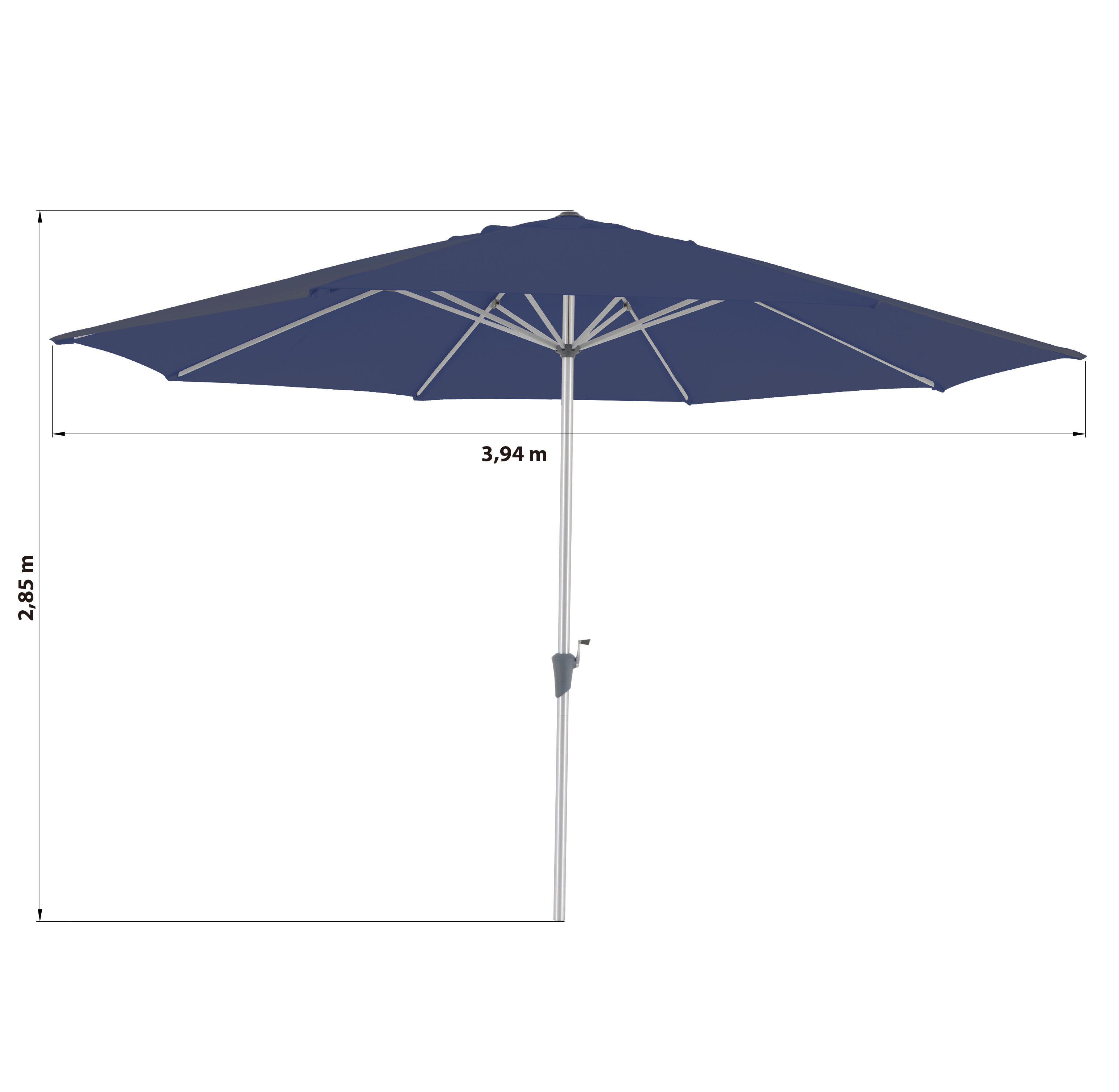Parasol NATERIAL Aura bleu octogonal - 3