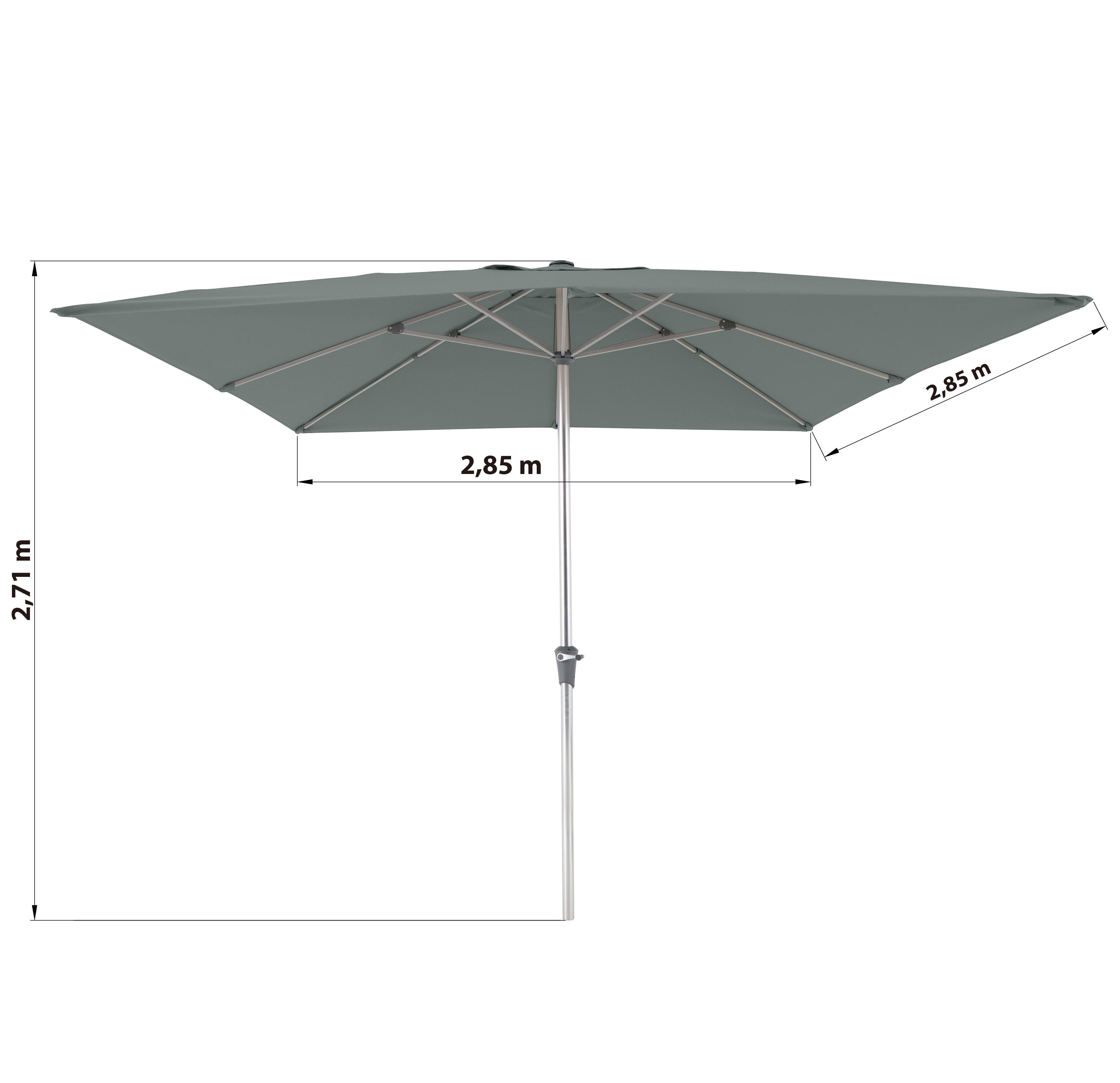 Parasol NATERIAL Aura vert carré - 4