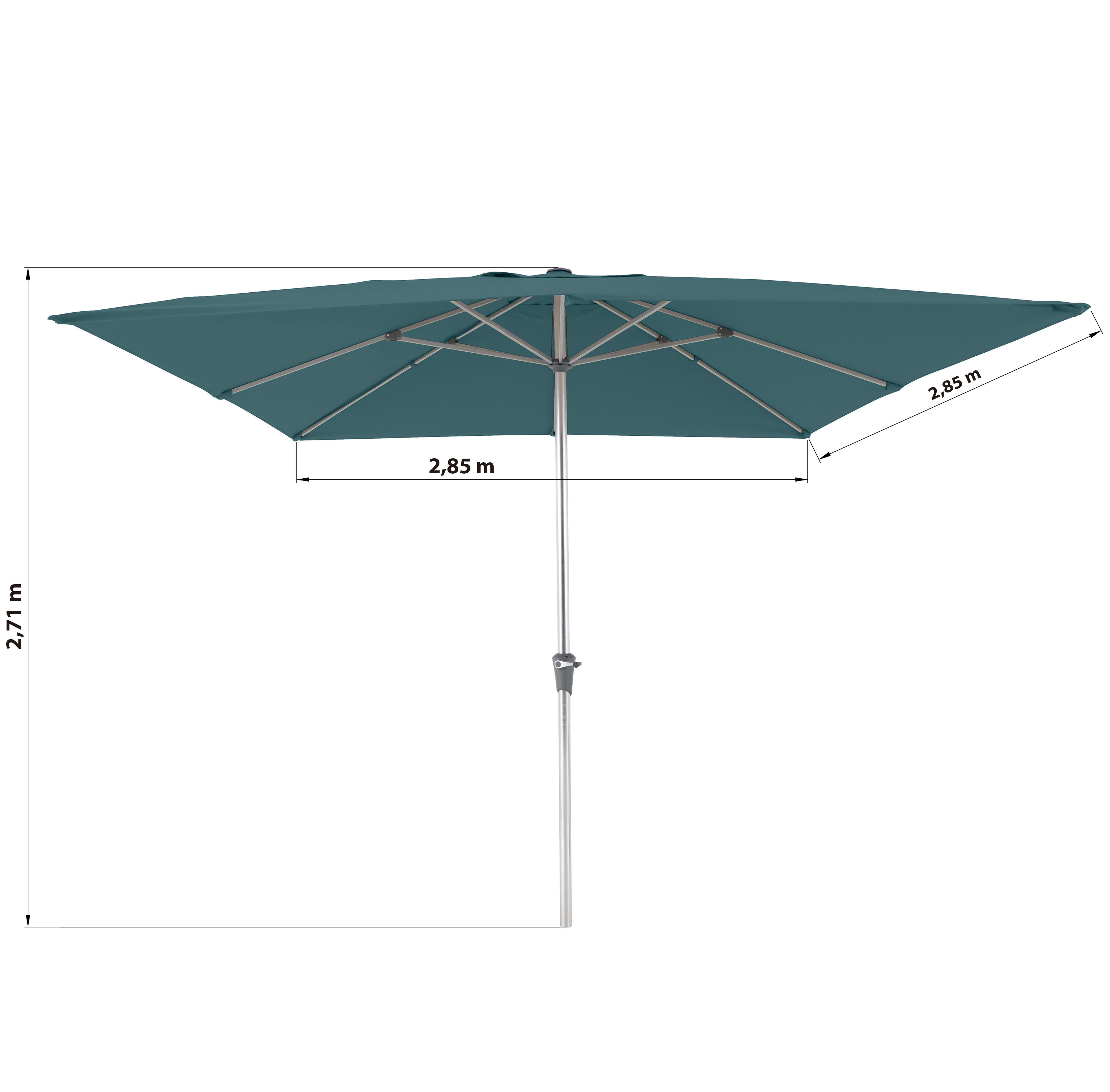 Parasol NATERIAL Aura vert carré - 8