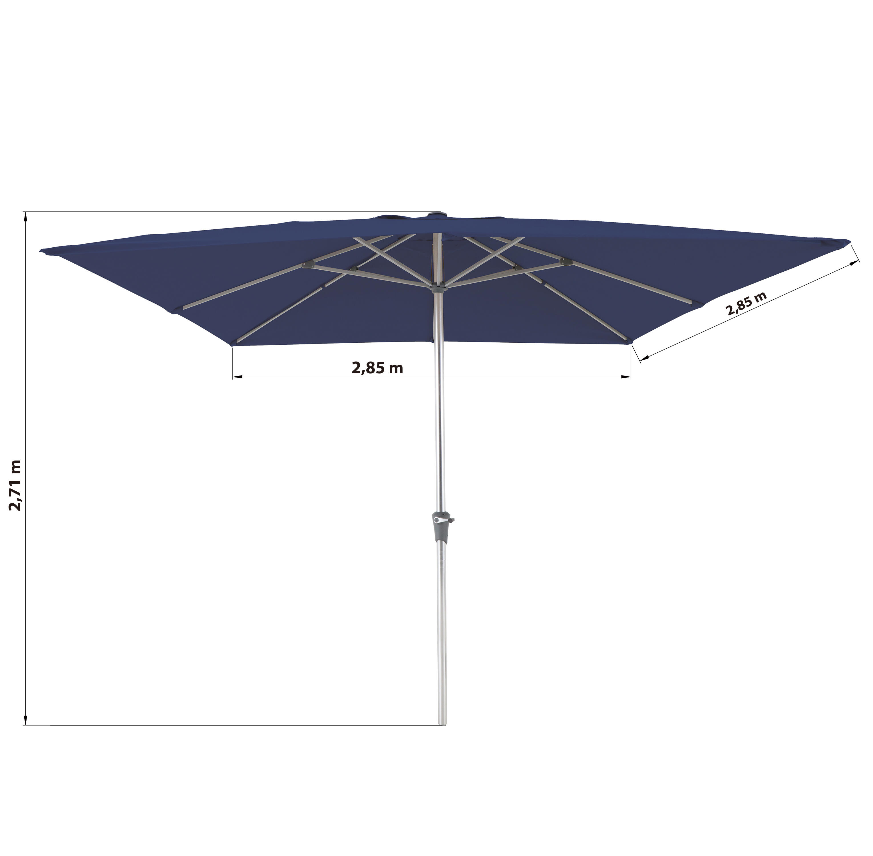 Guarda-sol NATERIAL aura ii 290x290cm azul - 4