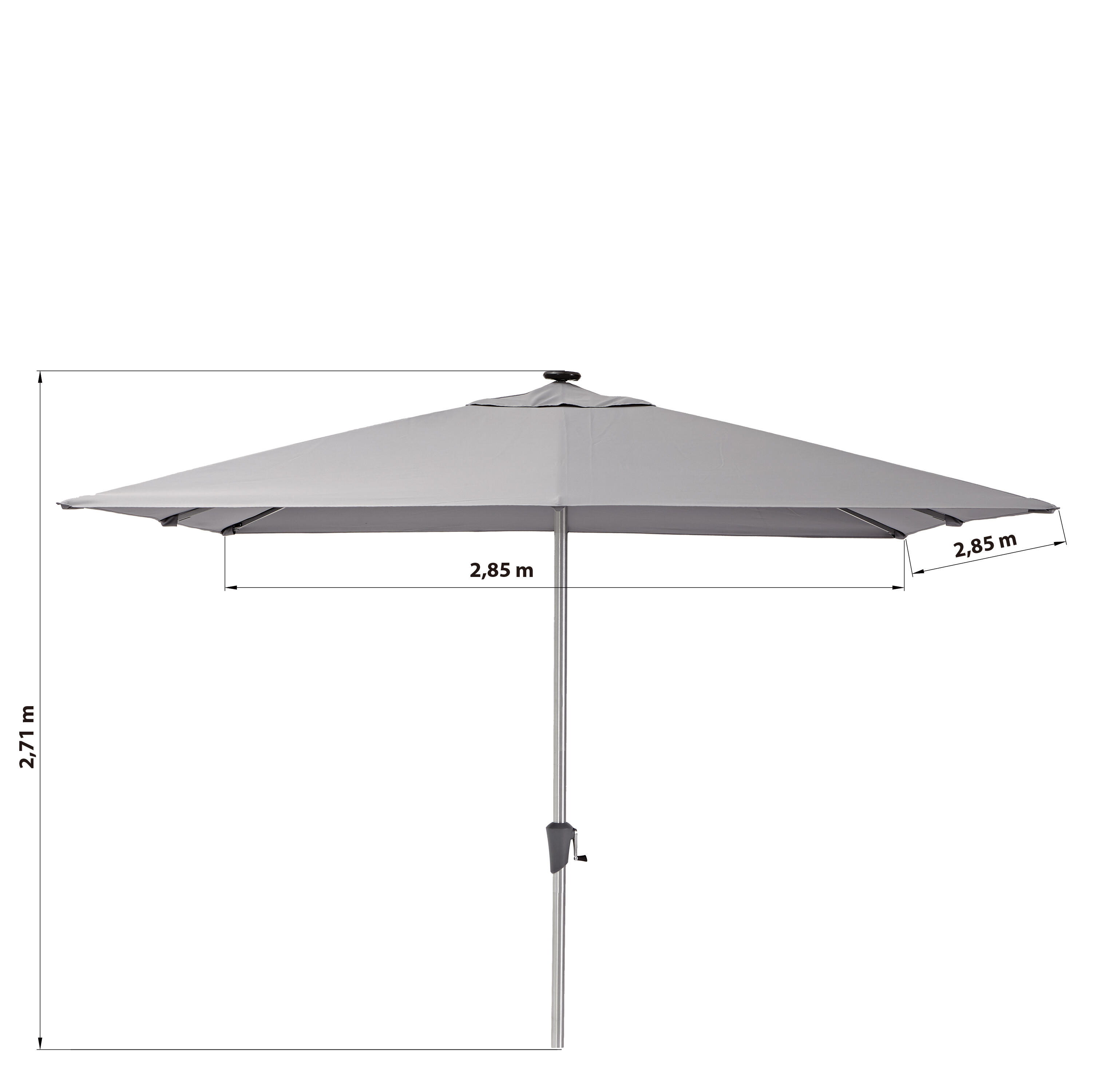 Parasol cuadrado de aluminio NATERIAL Sonora II LED taupé 285 cm - 2