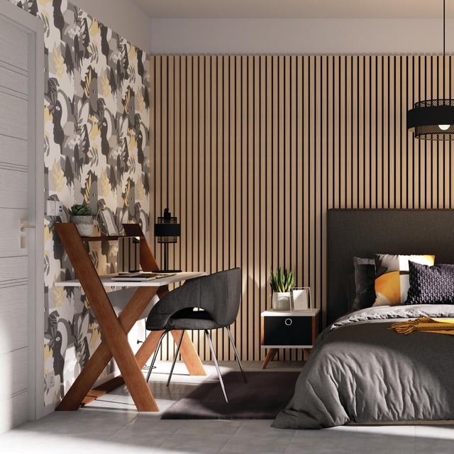 Pannello decorativo fonoassorbente Light FIBROTECH Rovere chiaro L 250 x L 60 cm, Sp 9 mm