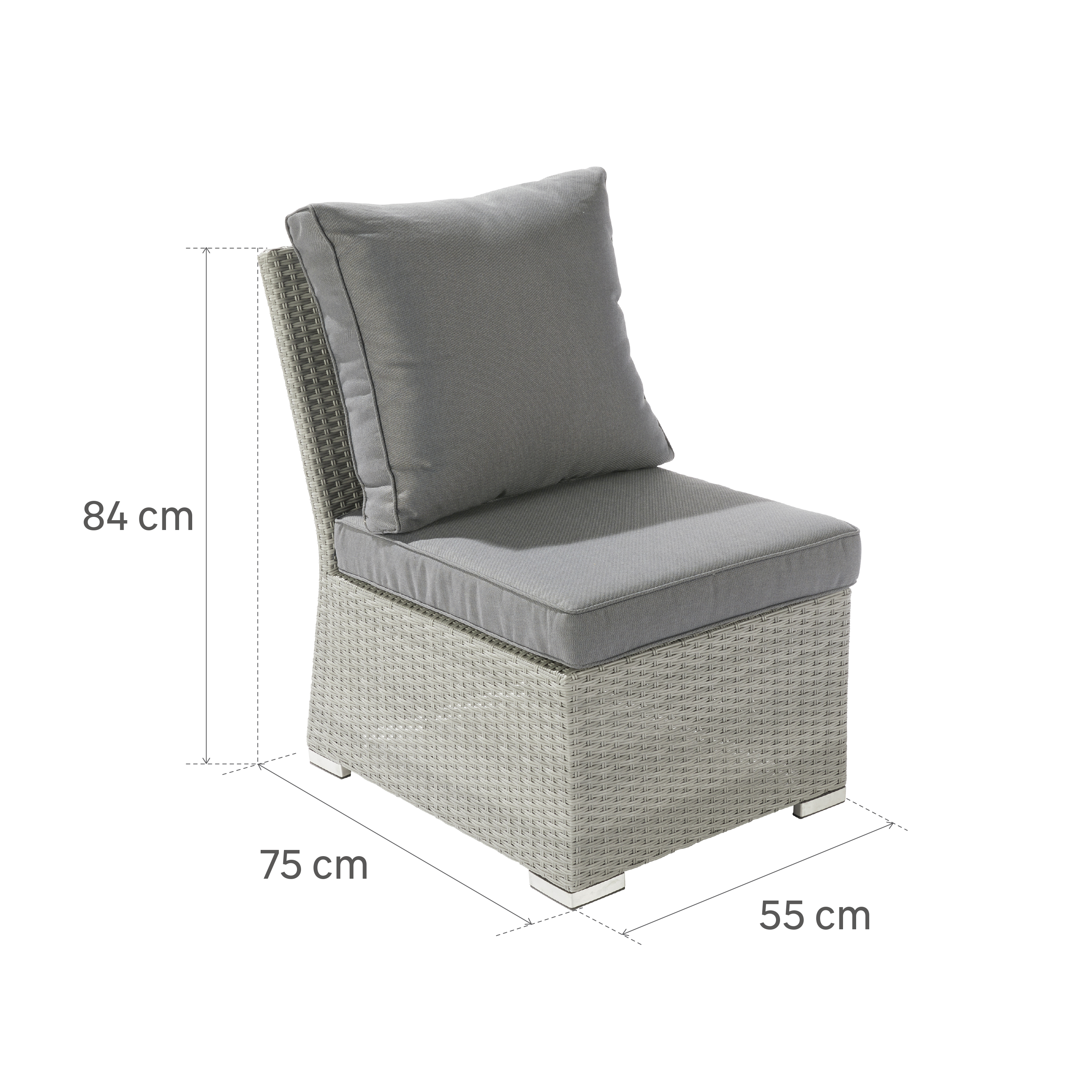 Cadeirão jardim rattan cinza Davos Naterial - 8