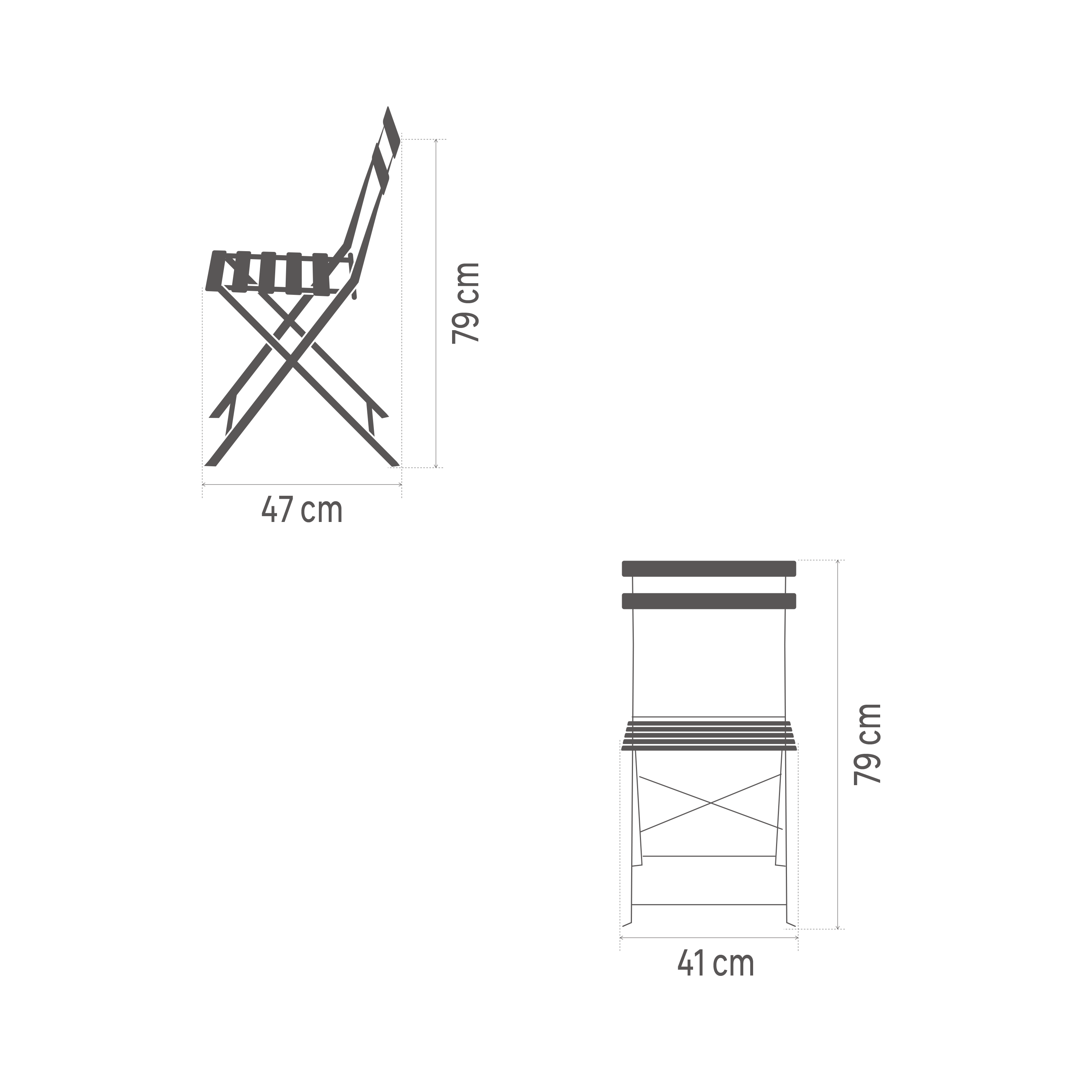 Sedia da giardino pieghevole Flora NATERIAL, struttura e seduta in acciaio verde - 18