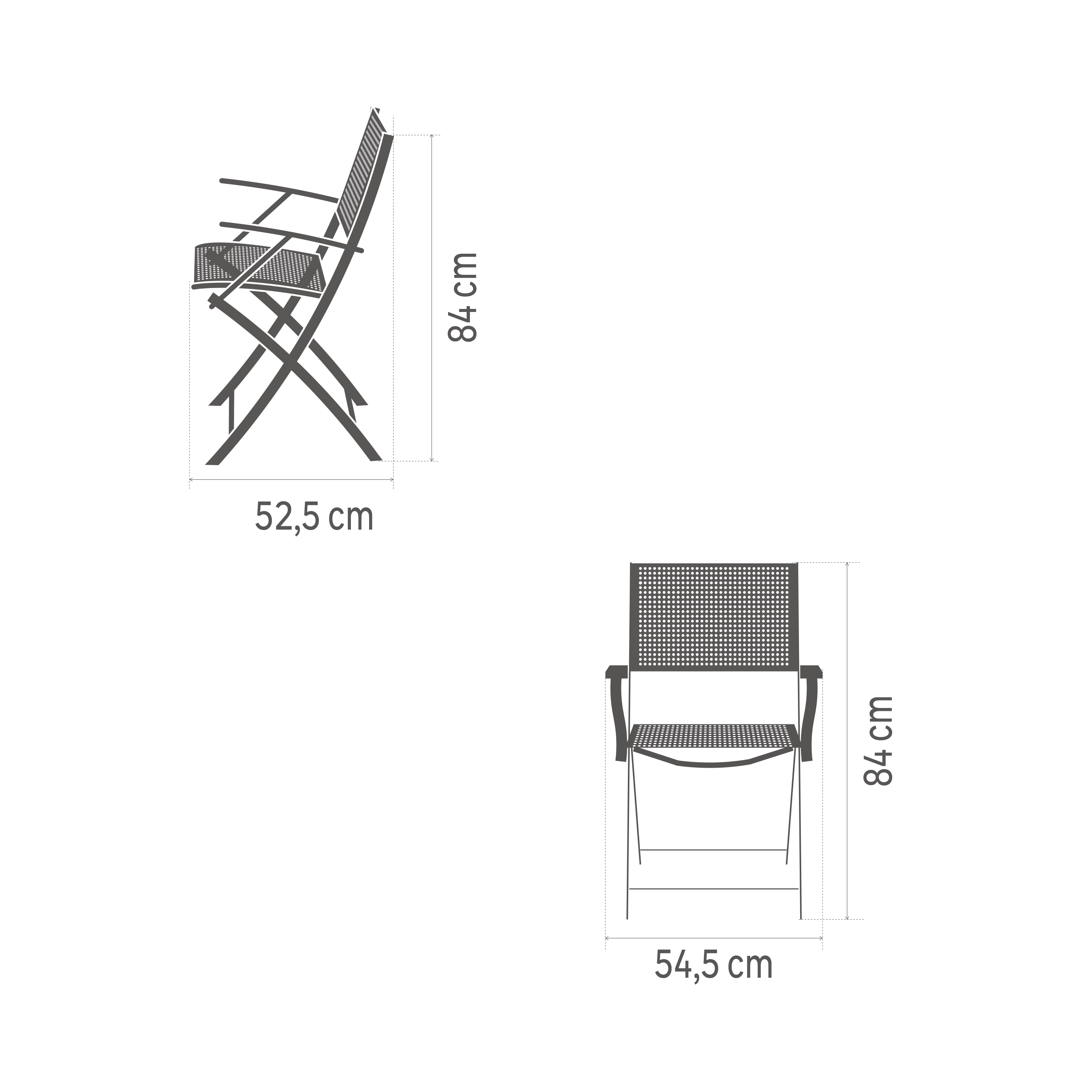 Sedia da giardino con braccioli pieghevole Emys NATERIAL, struttura e seduta in acciaio blu - 10
