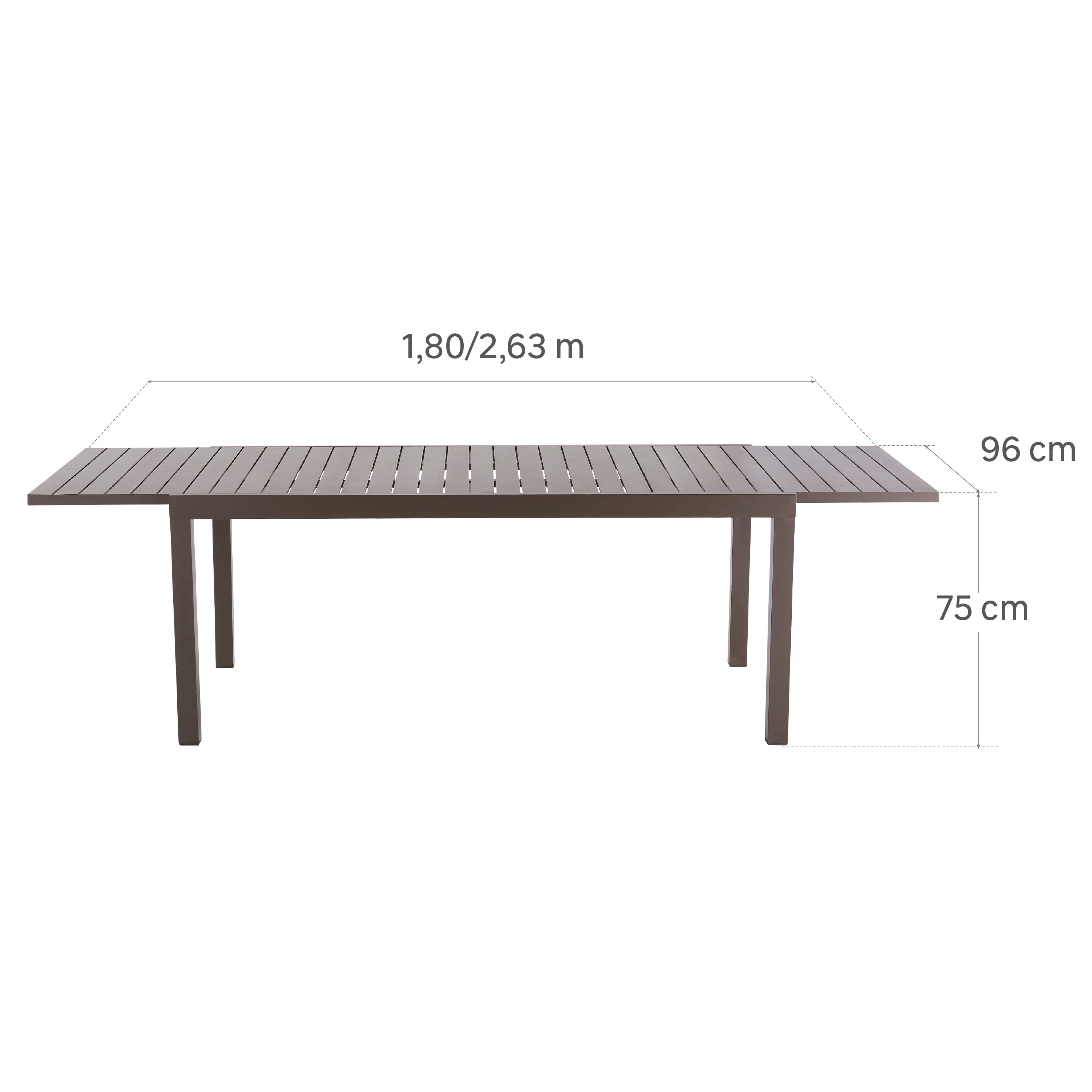 Mesa de jardín extensible de aluminio Lyra II moka de 180/262x96 cm - 4