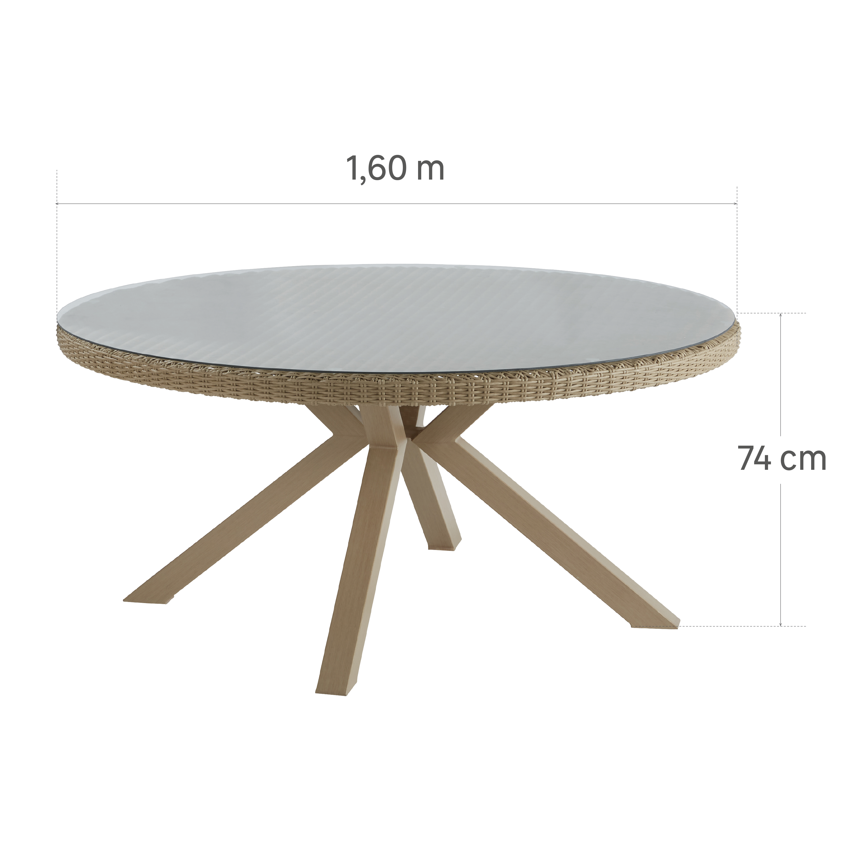 Table de jardin NATERIAL rond multicouleur 6 personnes - 8
