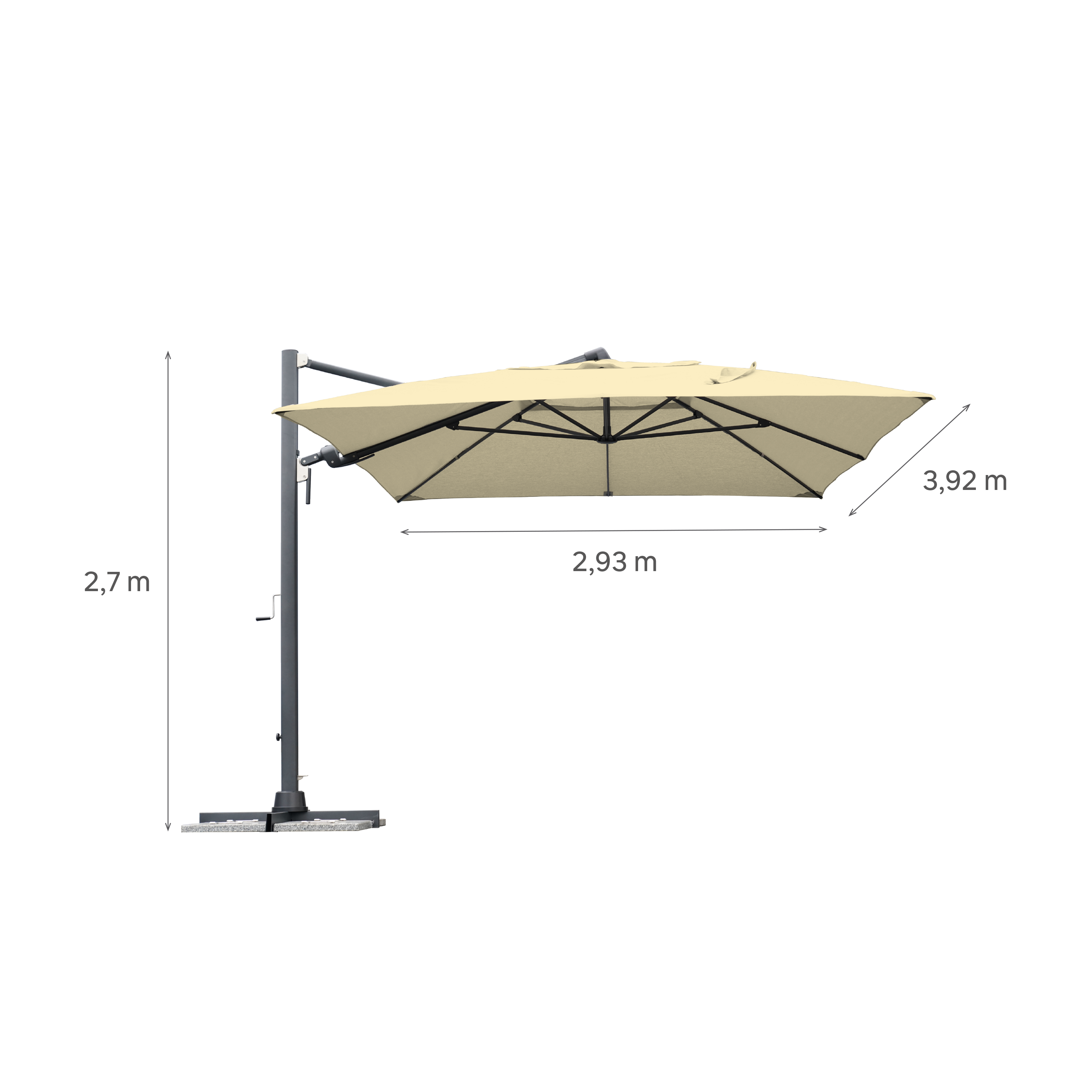 Parasol NATERIAL Sombra beige rectangulaire - 9