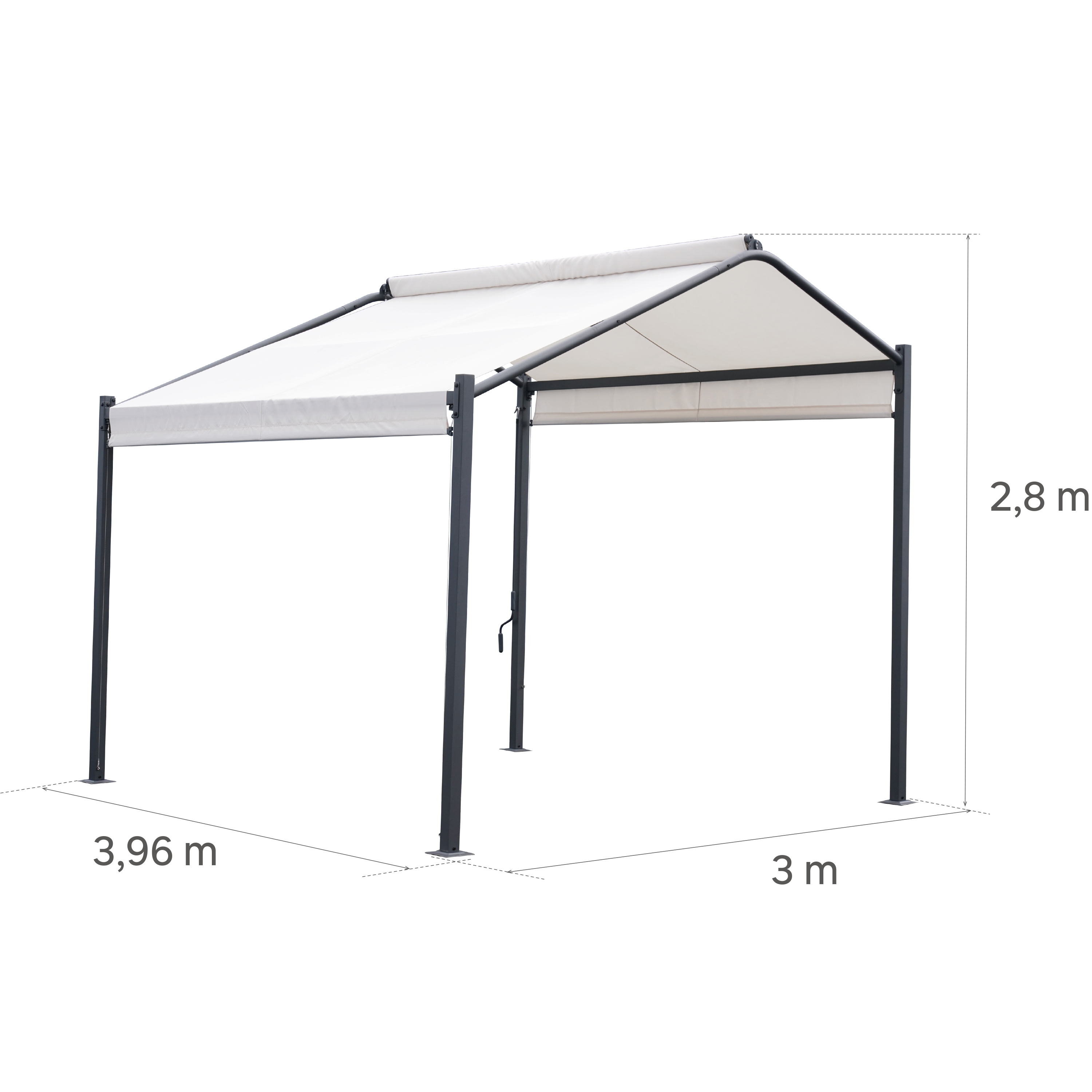 Carpa de acero NATERIAL Cassy gris de 300x400 cm - 2