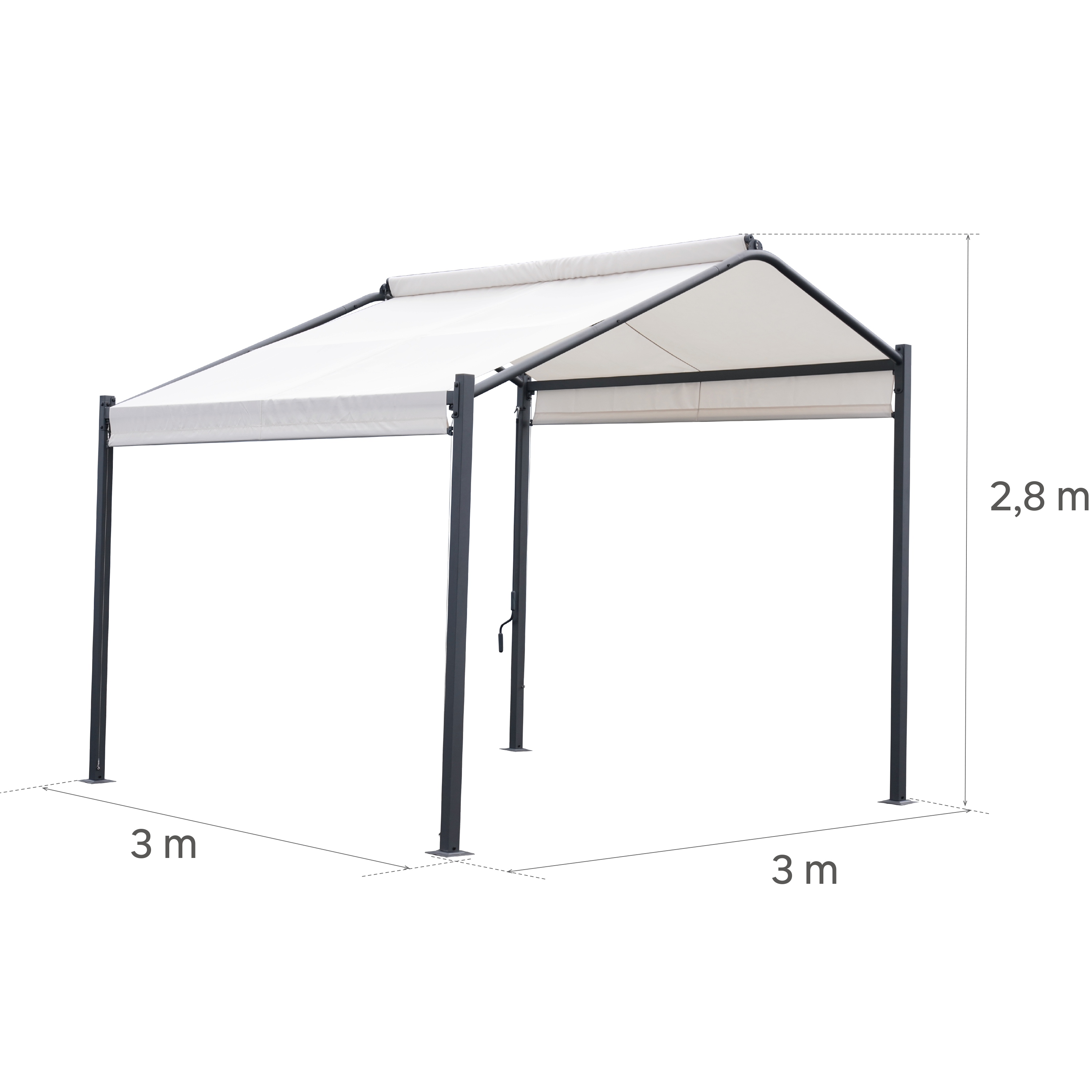 Tonnelle autoportant Cassy NATERIAL acier blanc, 9 m² | Leroy Merlin
