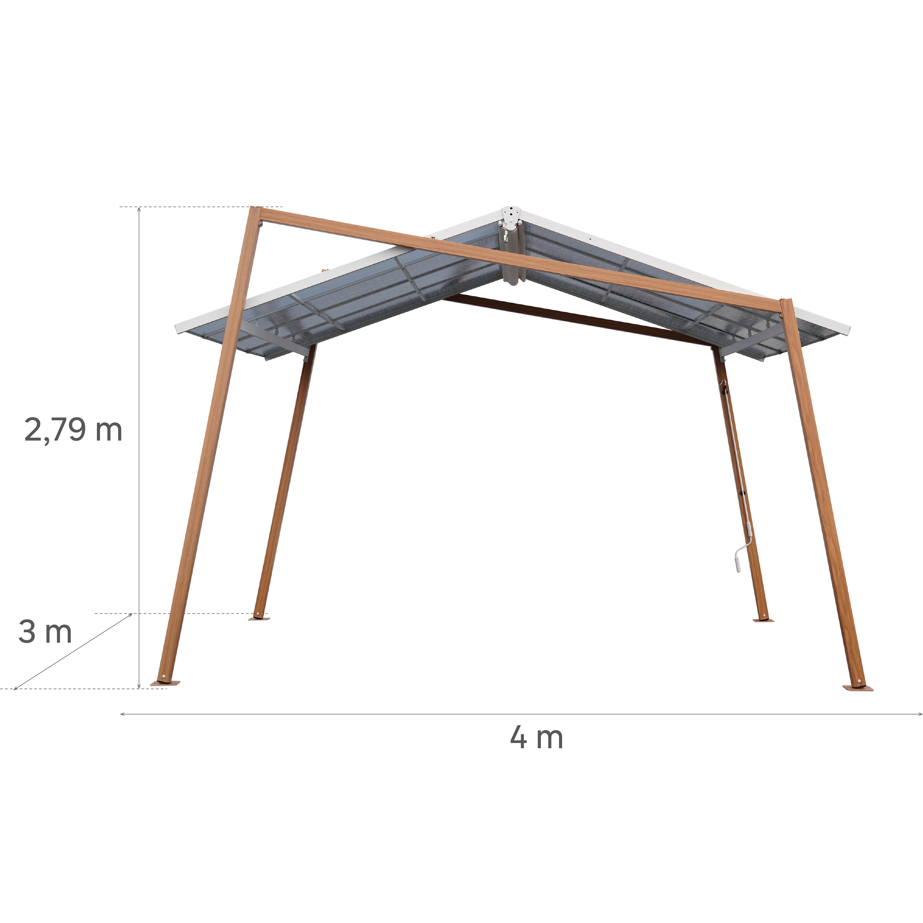 Pérgola de acero naterial oxia de 300x400 cm