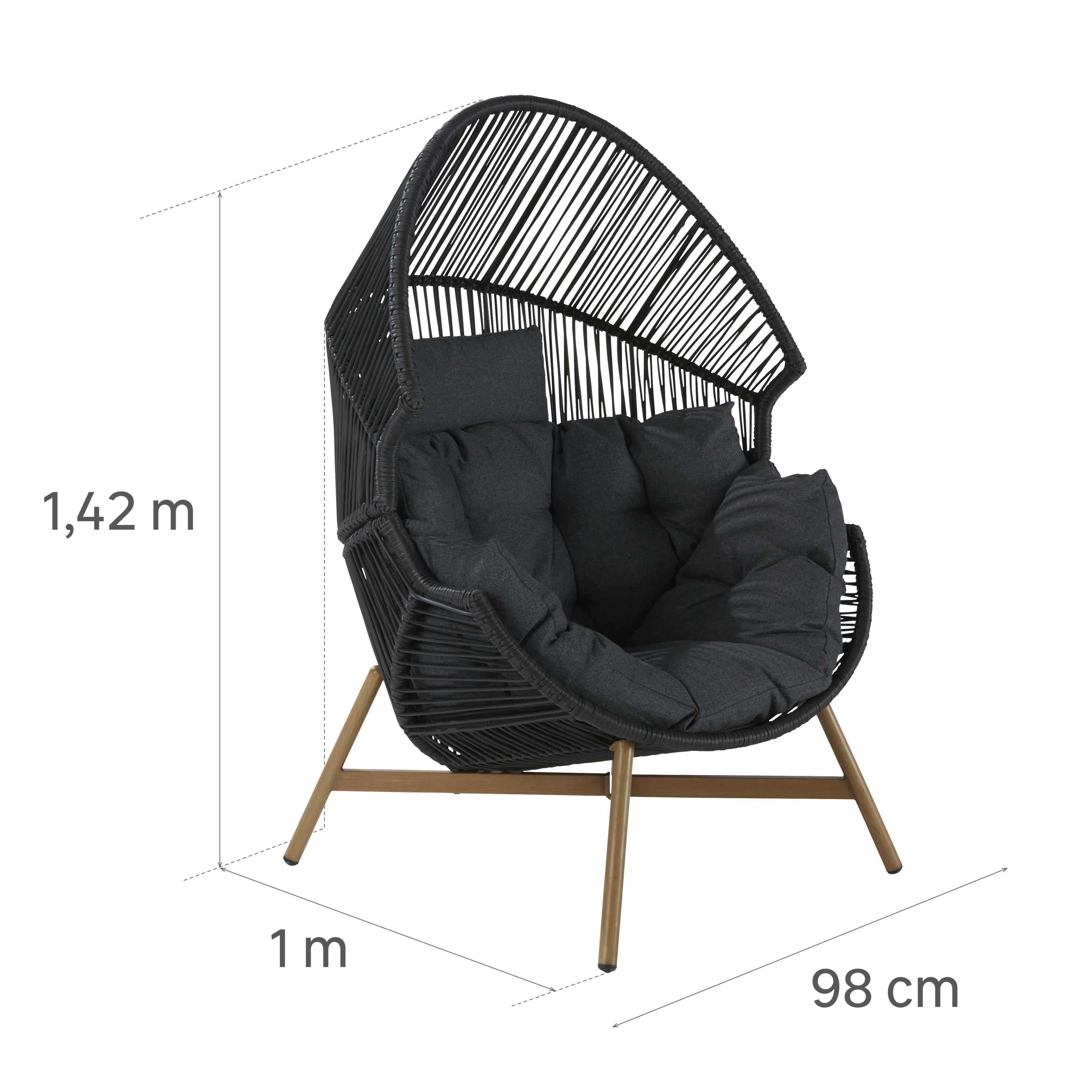 Silla de jardín de acero y ratán NATERIAL Atys gris - 2