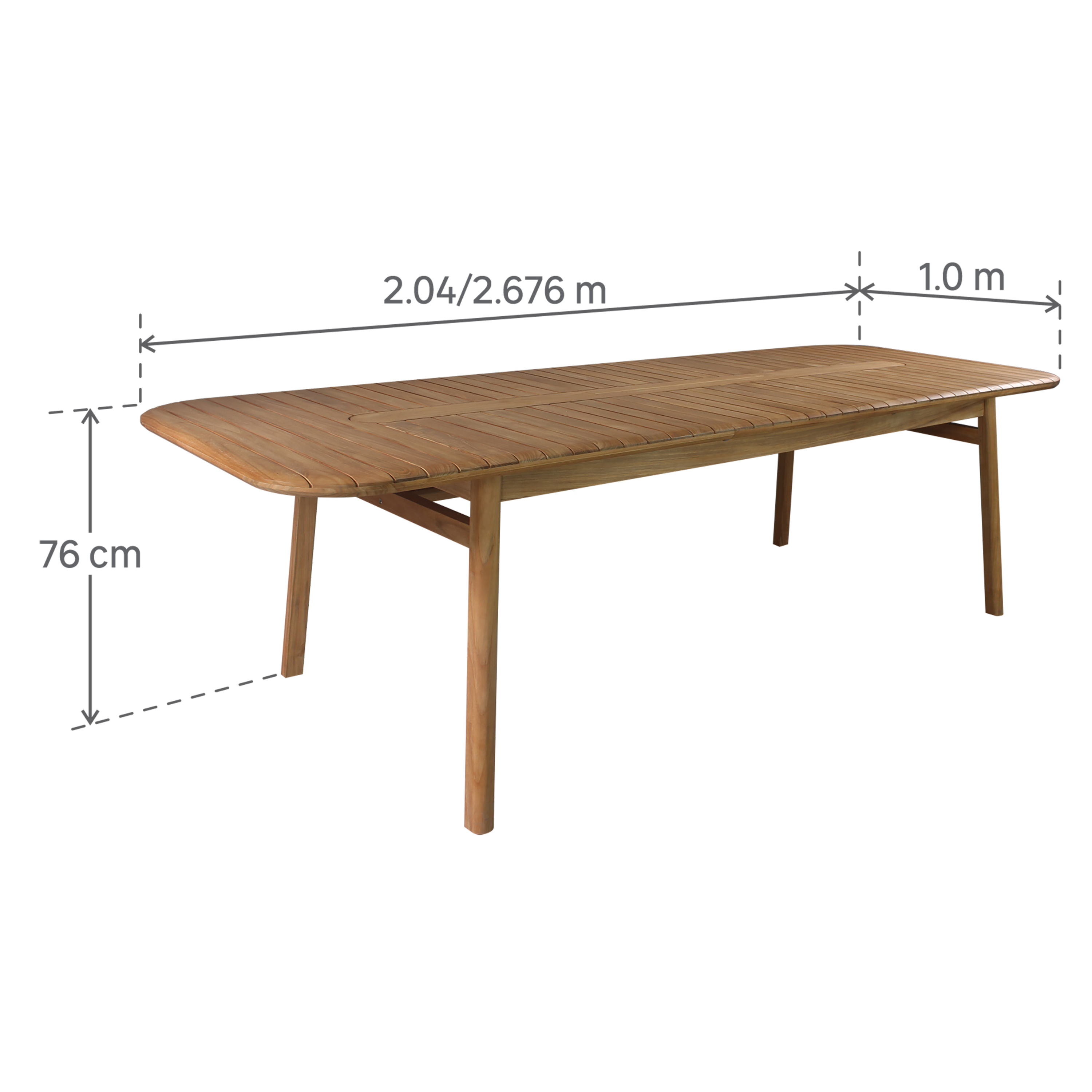 Tavolo da giardino allungabile Aurora NATERIAL in teak marrone per 8 persone 204/268x100cm - 20