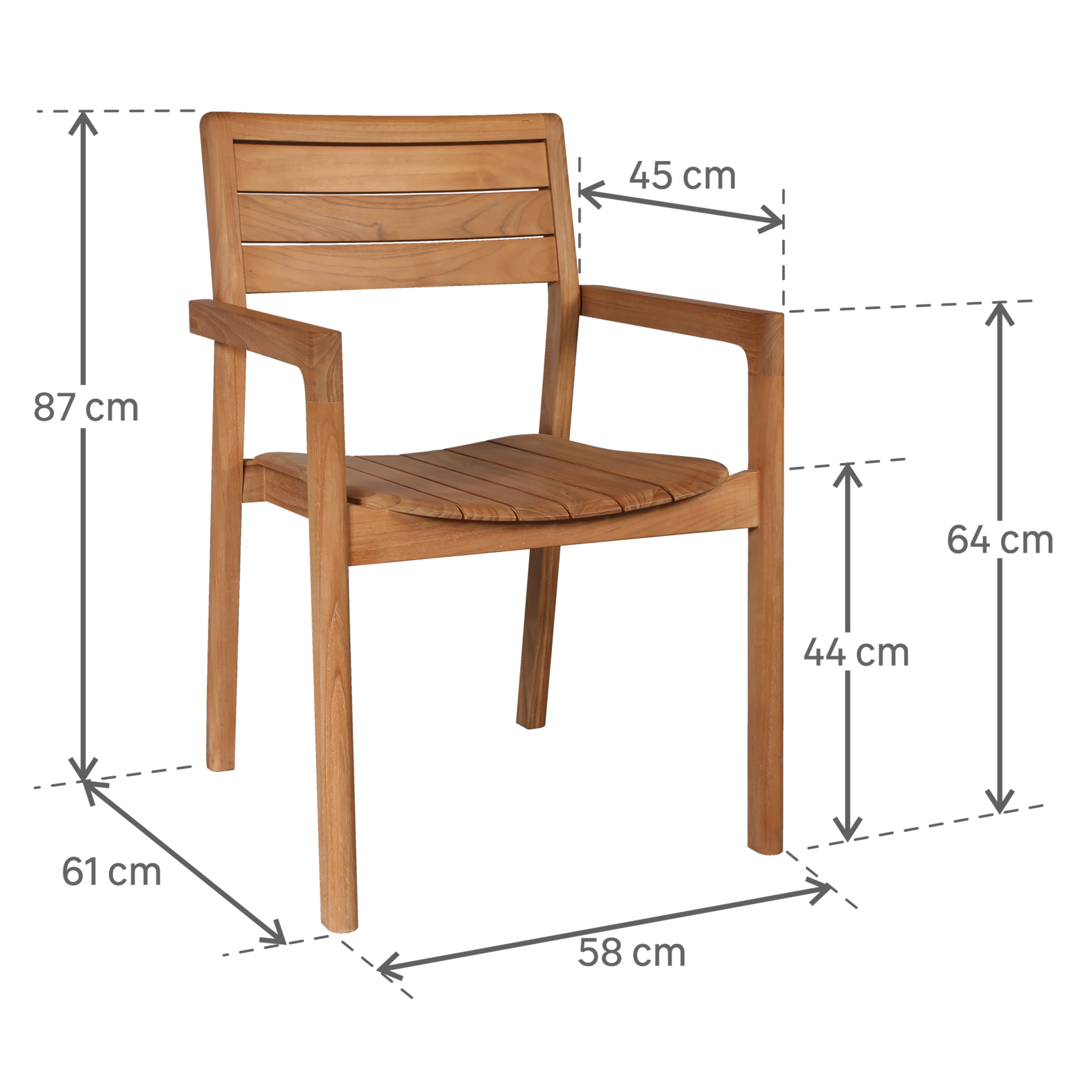 Fauteuil de jardin NATERIAL en teck marron - 14