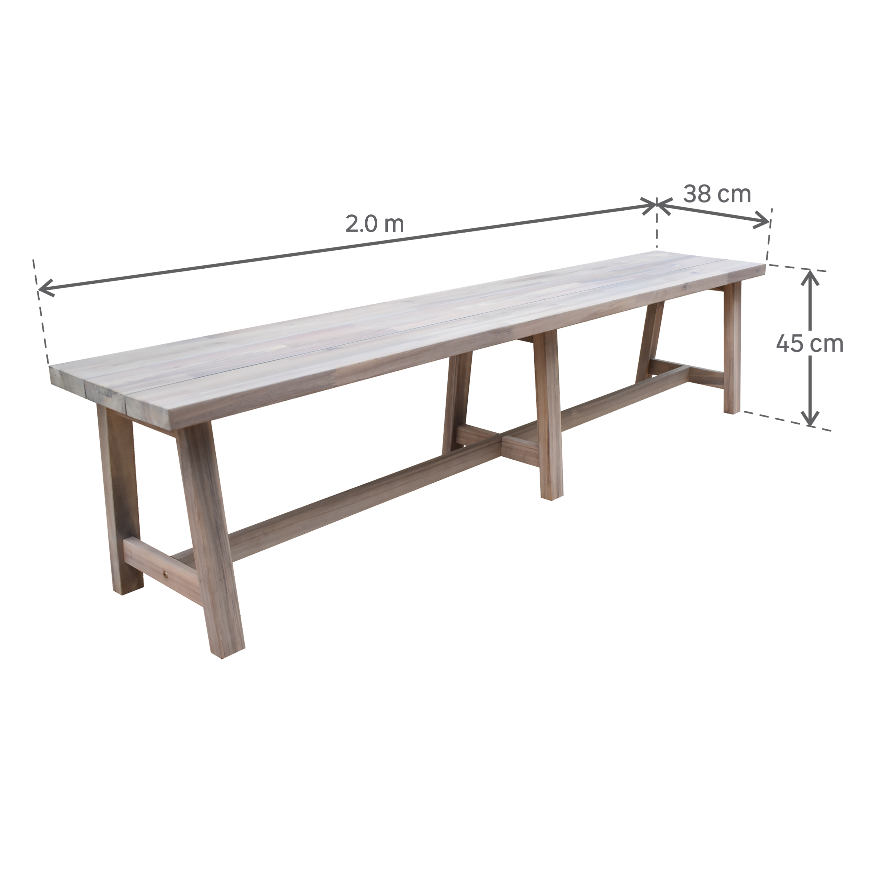 Banco de madeira NATERIAL FARM II FIX 200X38X45CM - 8