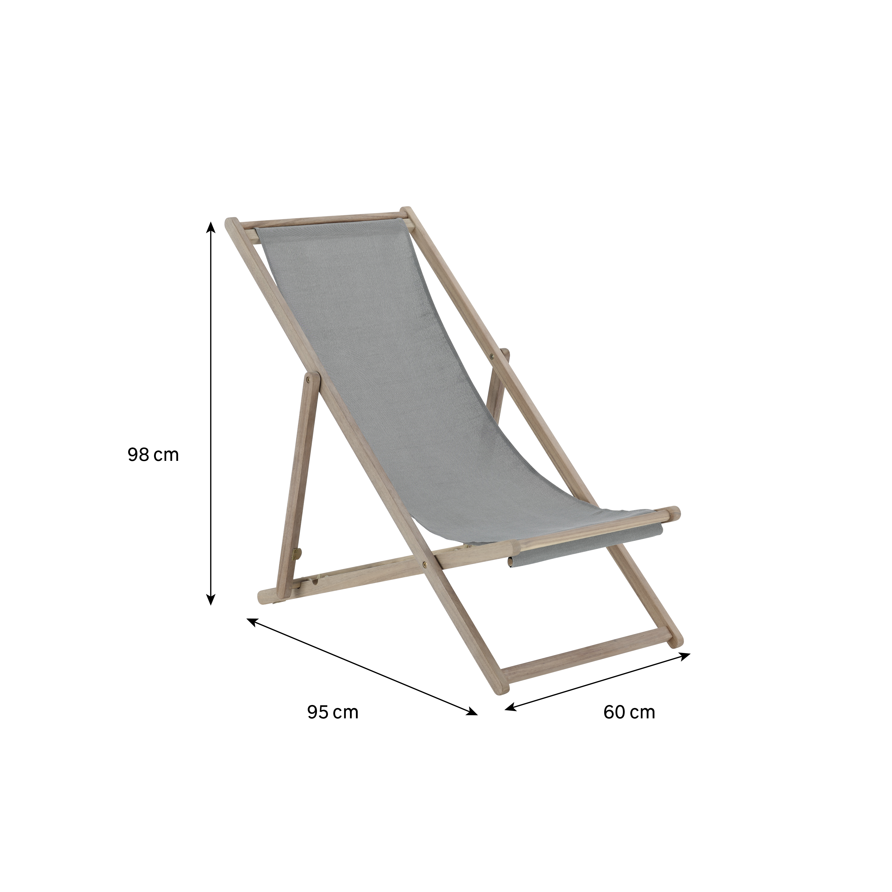 Chaise longue de jardin sans coussin NATERIAL Solis en acacia ...