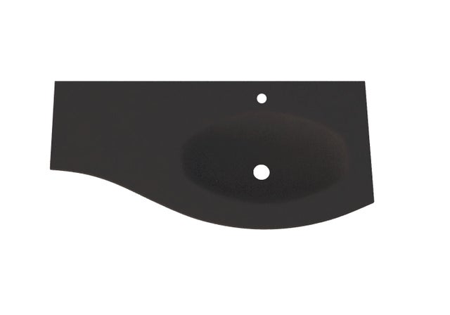 Lavabo a incasso semicerchio Vague H 1.5 cm in vetro nero