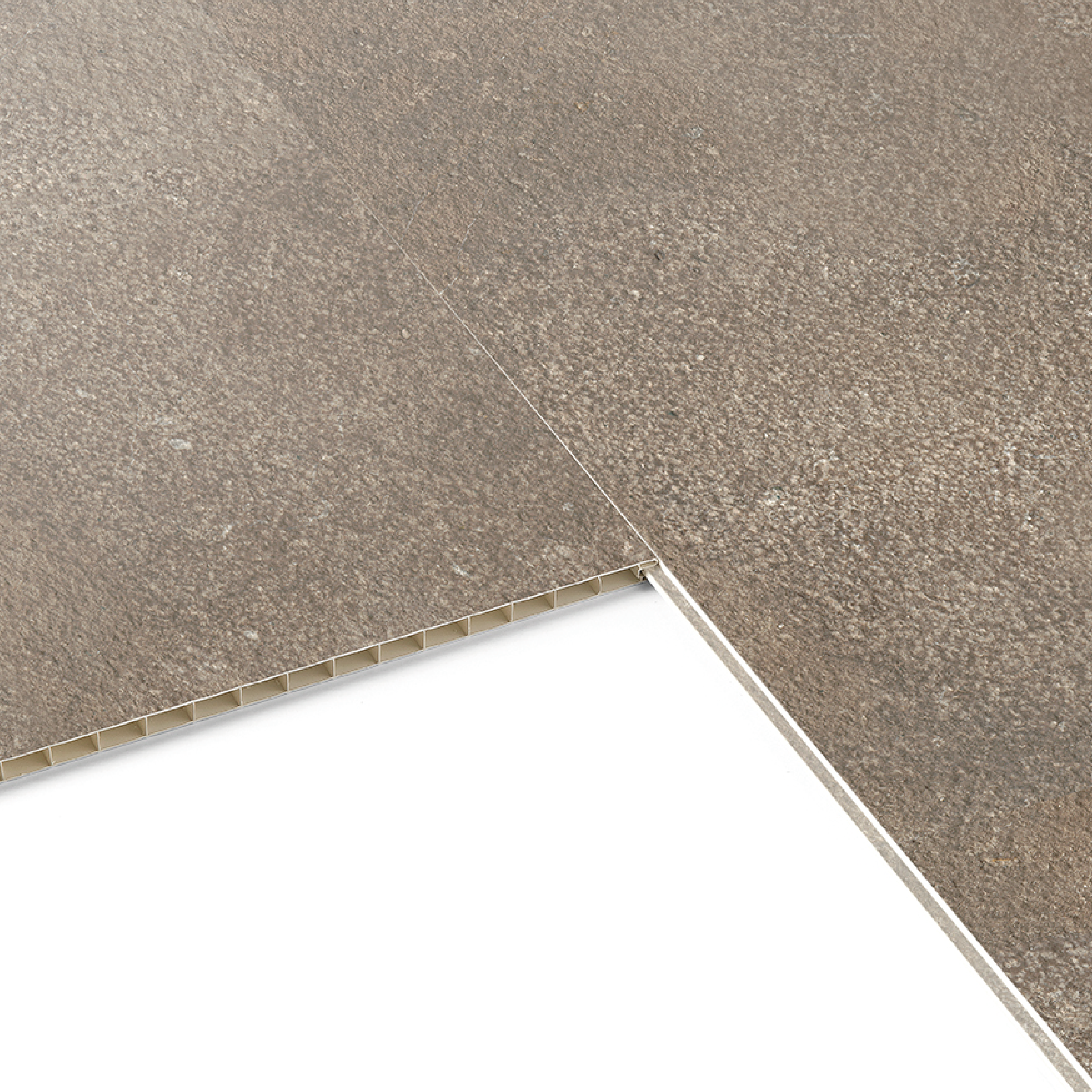 Revestimiento de pared decorativo efecto hormigón de PVC Artens arabica color almendra 260x37.5cm - 8