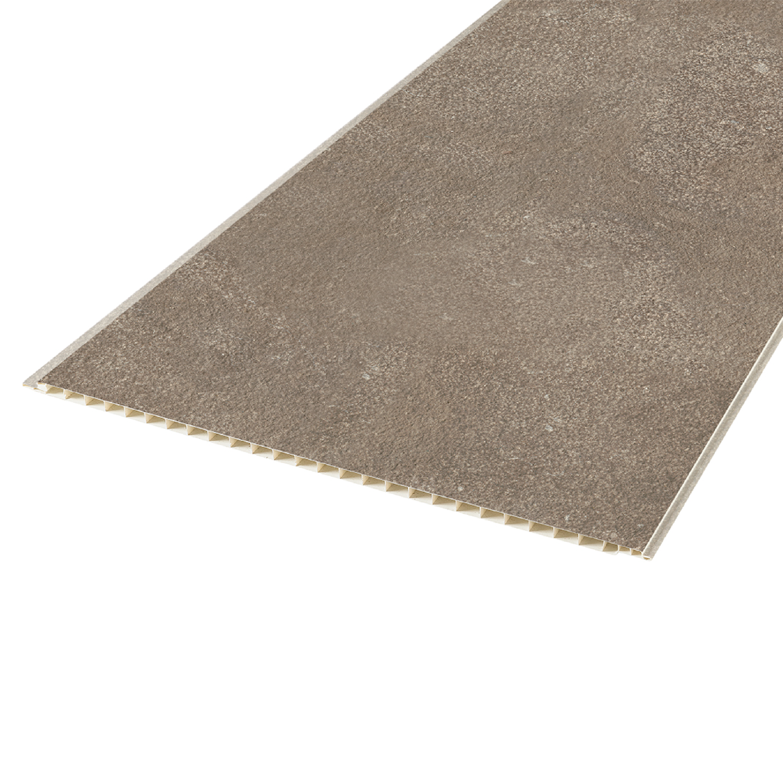 Revestimiento de pared decorativo efecto hormigón de PVC Artens arabica color almendra 260x37.5cm - 4