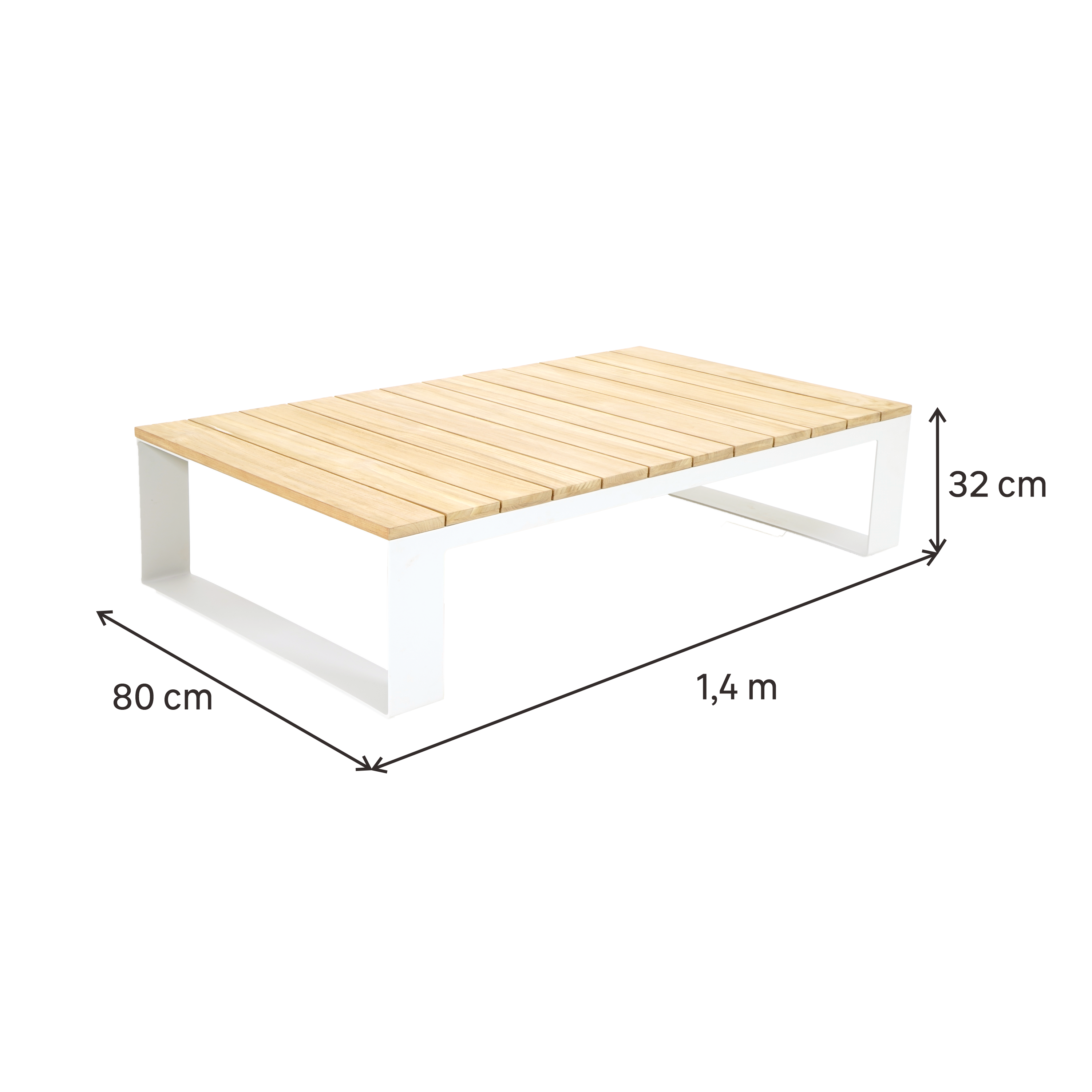 Table basse en teck et aluminium, Surrey 5P NATERIAL - 7