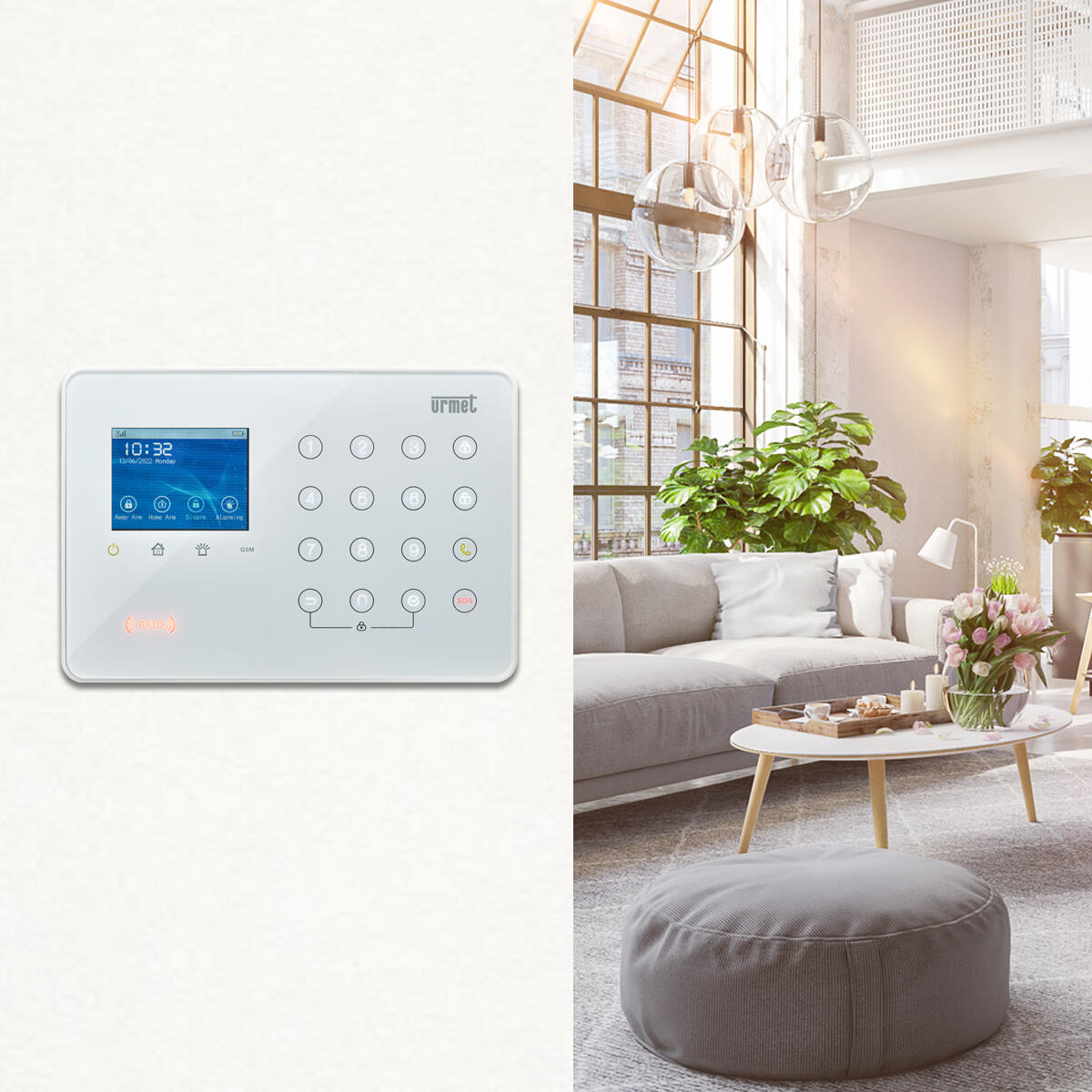 Kit sistema di allarme per casa senza fili Smart  URMET  1053/901 con sensore di movimento, bianco - 2