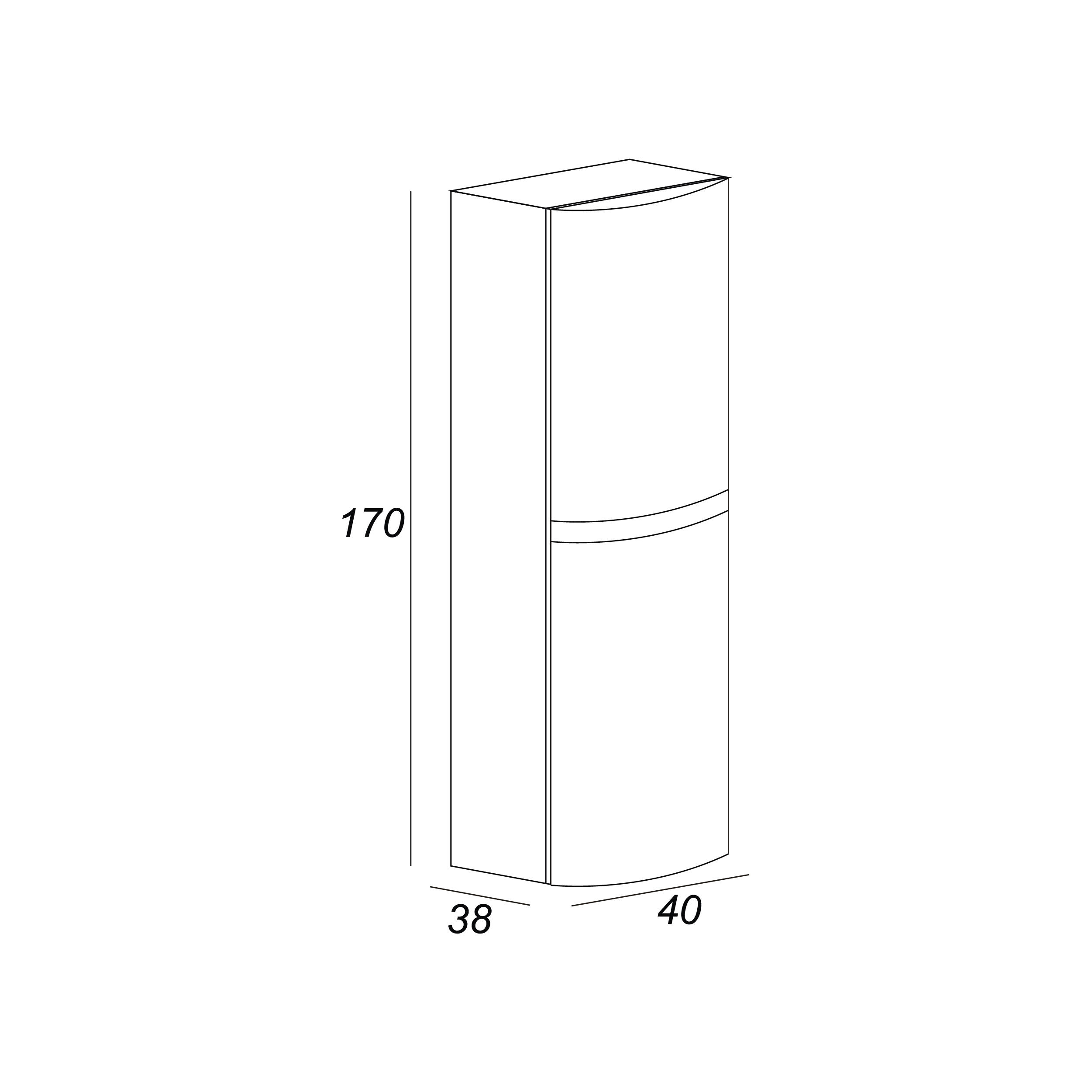 Colonna per mobile bagno Vague BADEN HAUS 2 ante P 38 x L 40 x H 170 cm nero opaco - 3