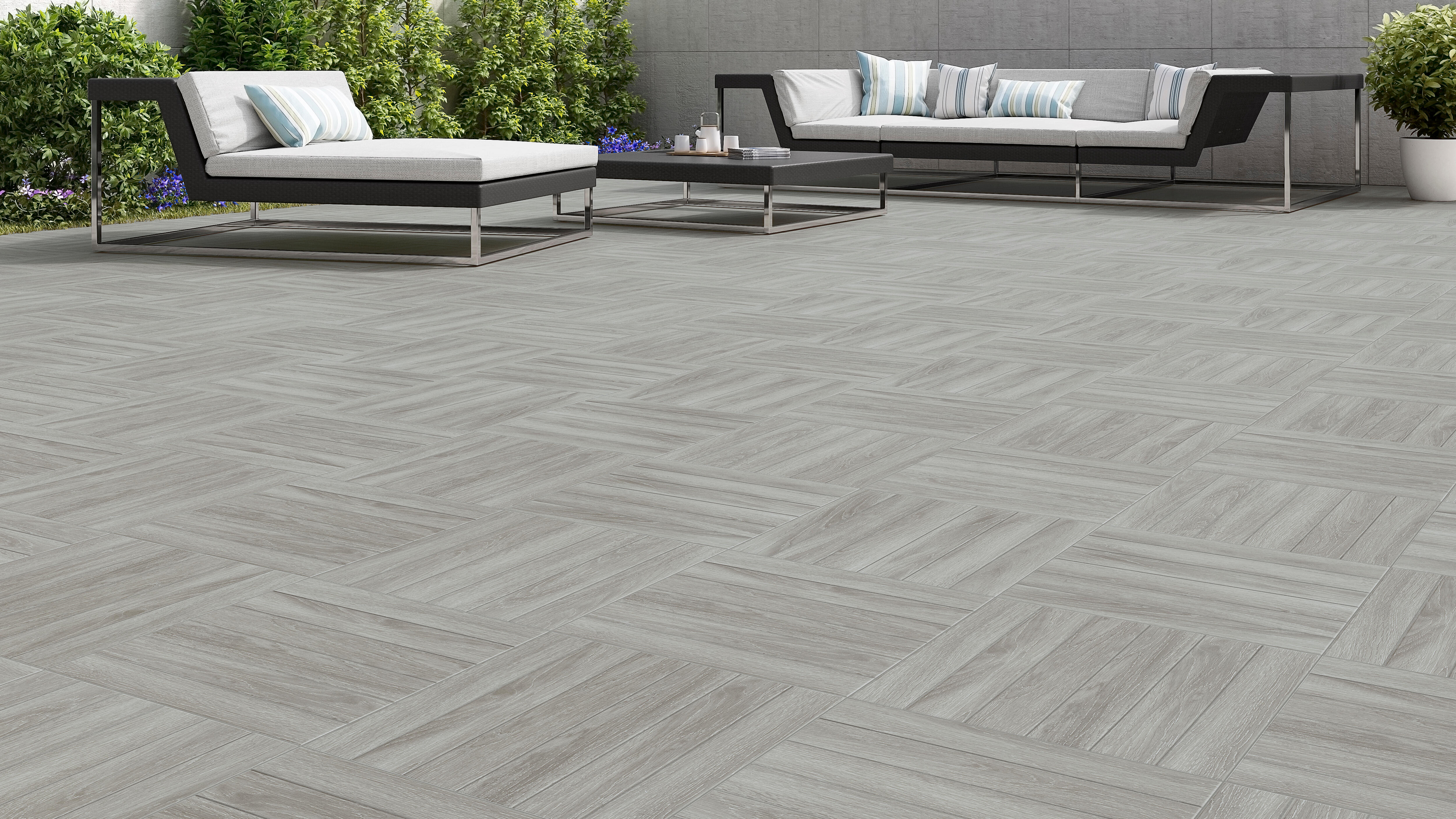 Suelo porcelánico Irazu efecto madera gris 45x45 cm C3 - 4